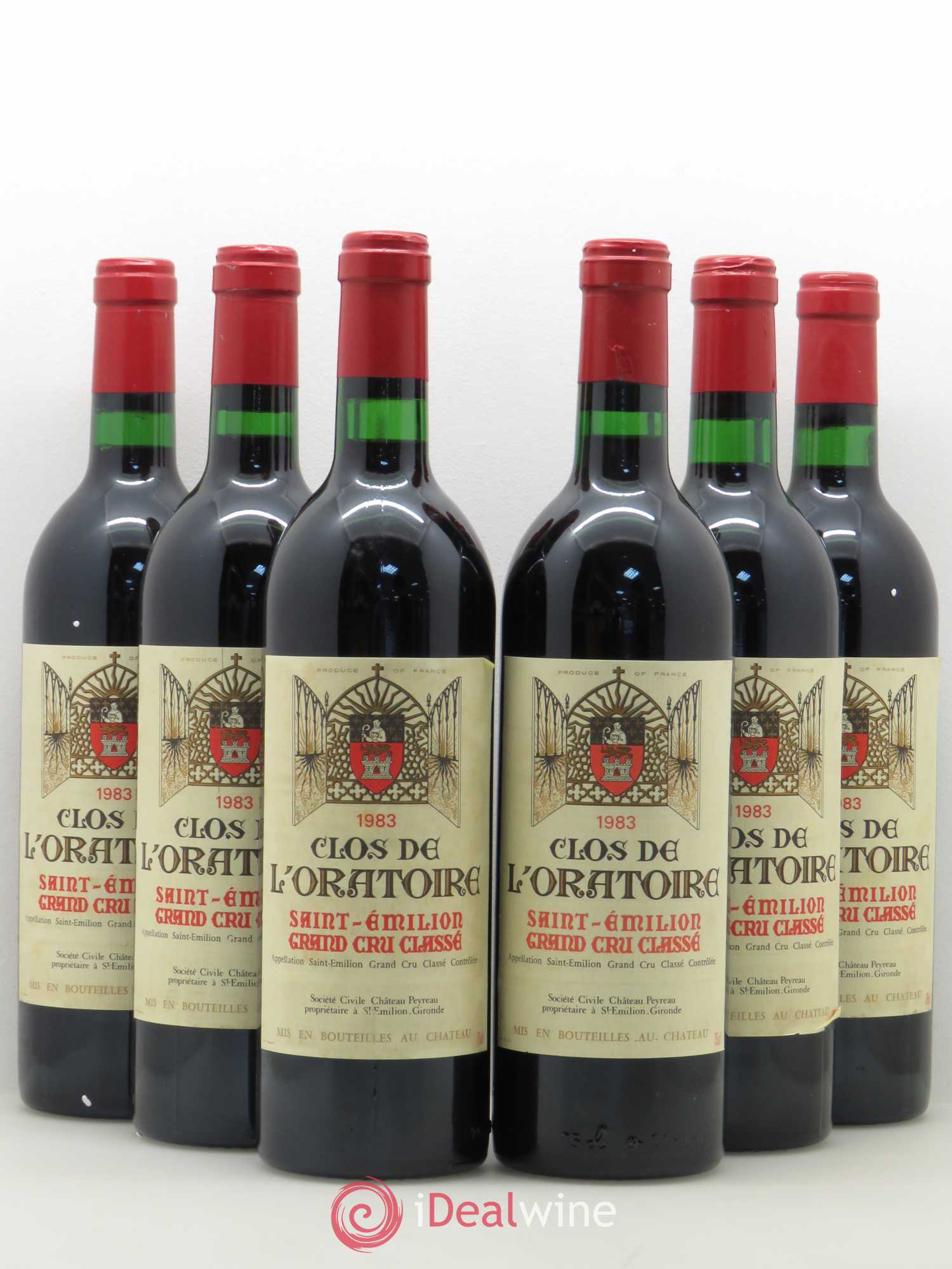 Clos de l'Oratoire Grand Cru Classé (sans prix de réserve) 1983 - Lot de 6 bouteilles - 0