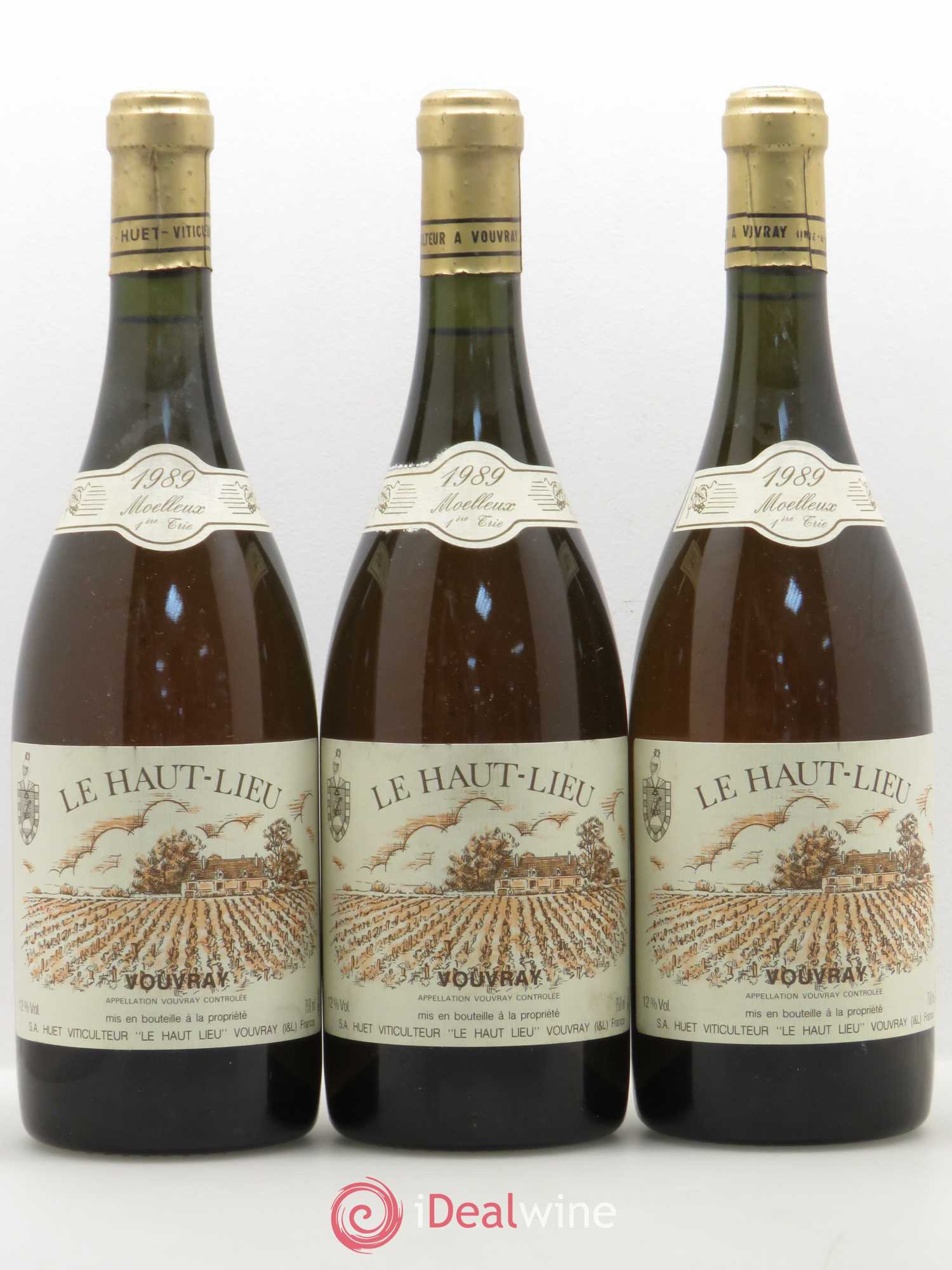 Vouvray Le Haut-Lieu Moelleux 1ère Trie Domaine Huet 1989 - Lotto di 3 bottiglie - 0