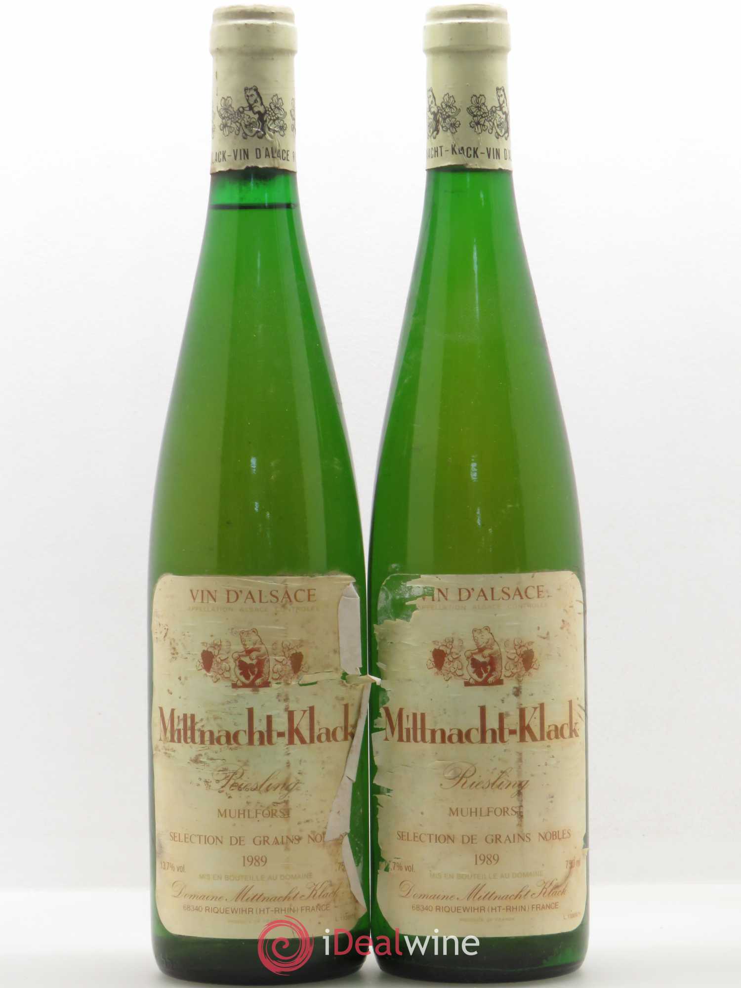 Riesling Sélection de Grains Nobles Muhlforst Mittnacht-Klack 1989 - Lotto di 2 bottiglie - 0