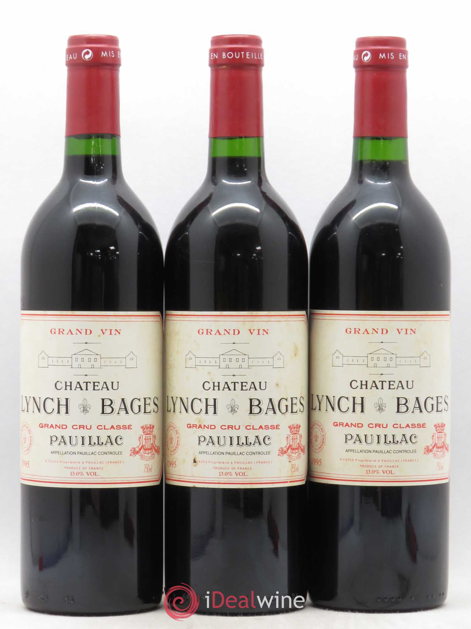 Château Lynch Bages 5ème Grand Cru Classé 1995 - Lot de 3 bouteilles - 0