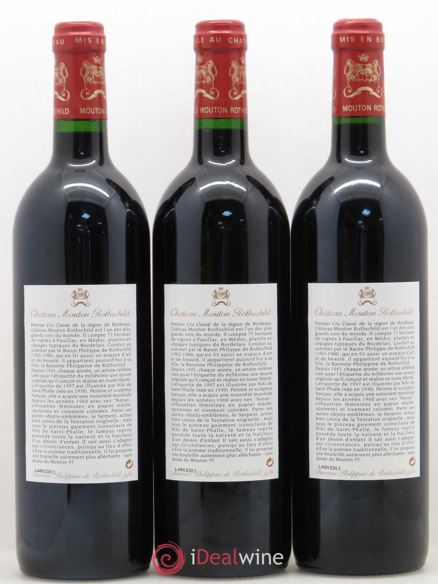 Château Mouton Rothschild 1er Grand Cru Classé 1997 - Lot de 12 bouteilles - 6