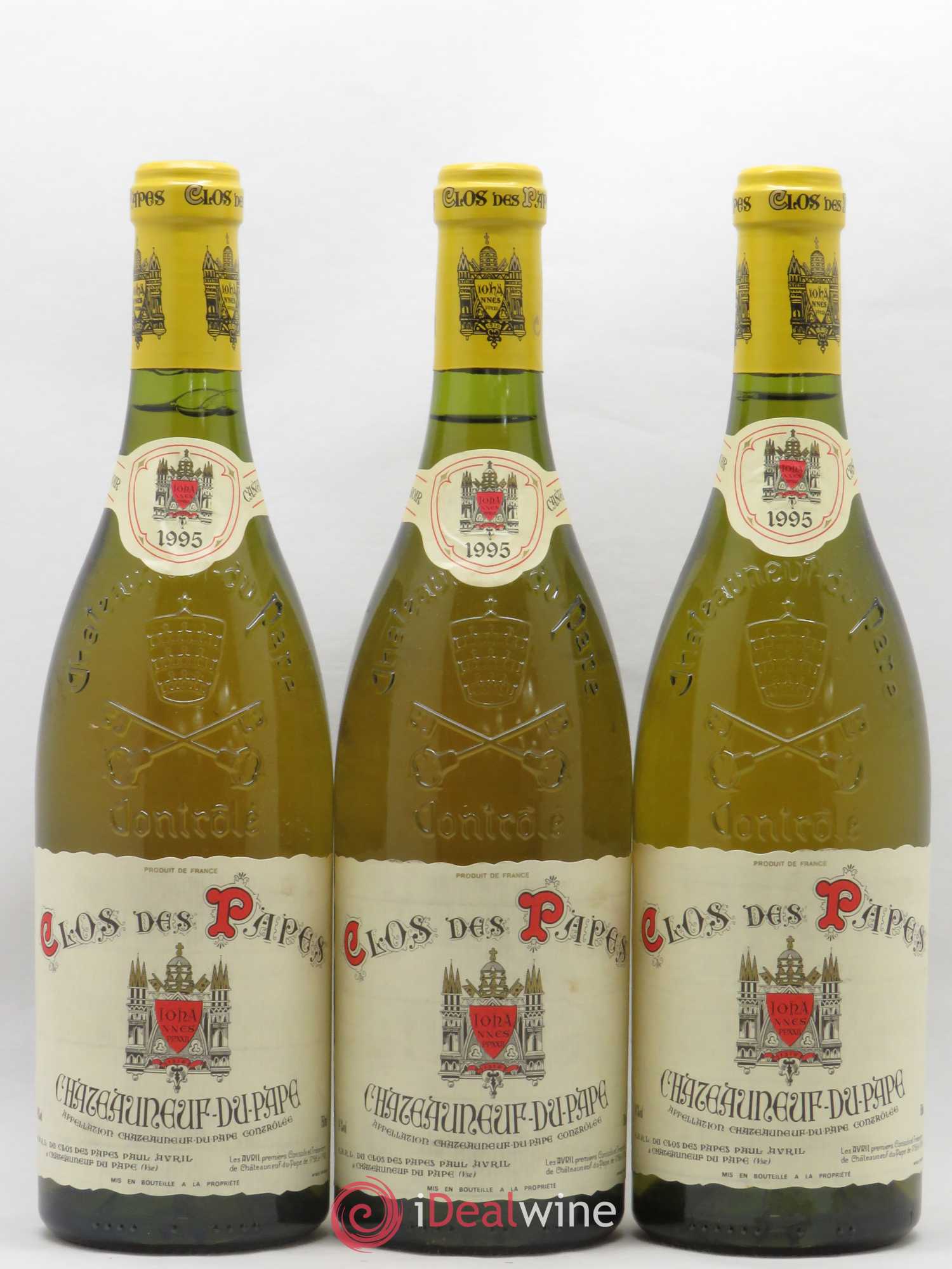 Châteauneuf-du-Pape Clos des Papes - Paul Avril 1995 - Lot de 3 bouteilles - 0
