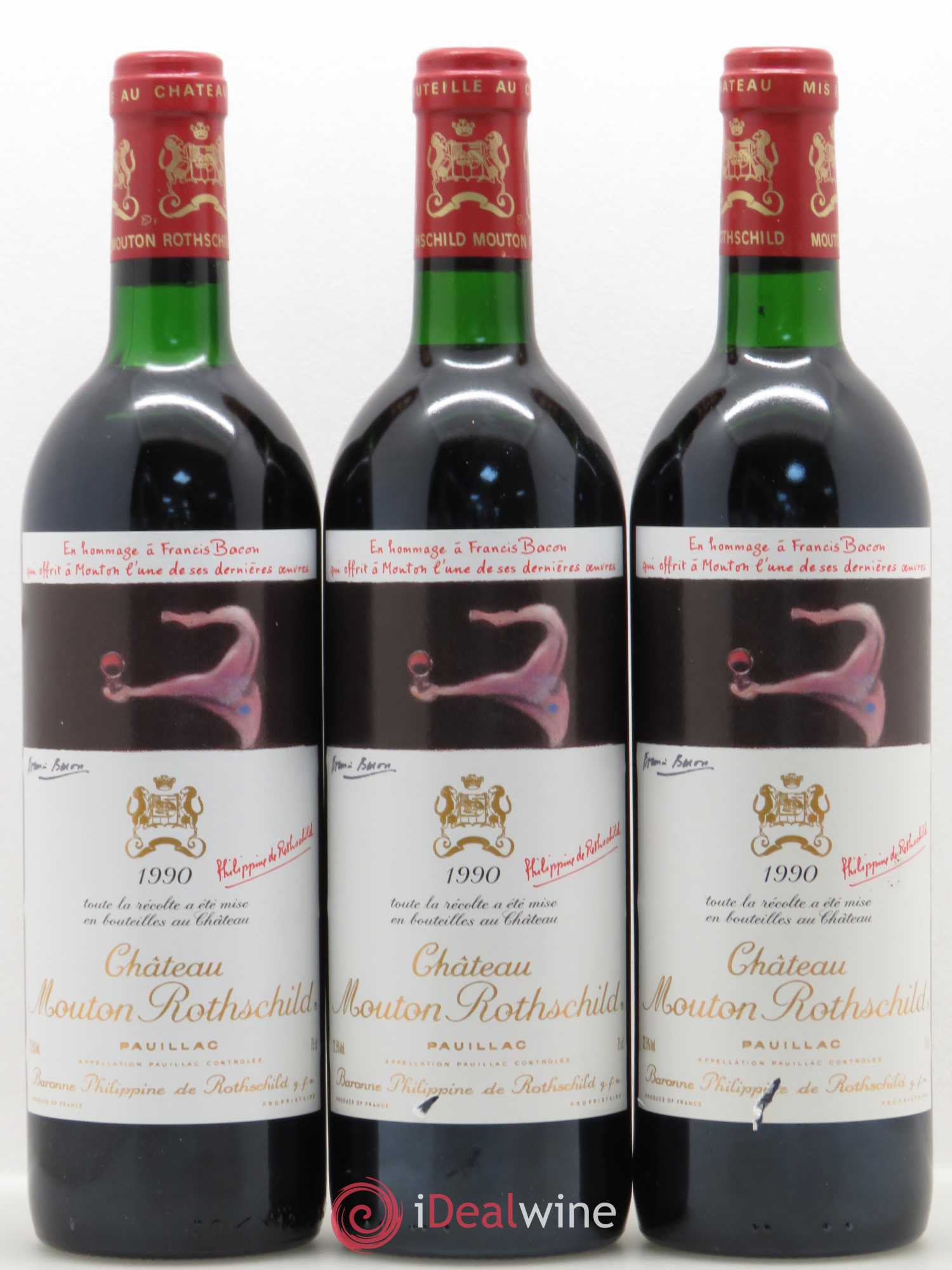 Château Mouton Rothschild 1er Grand Cru Classé 1990 - Lot de 12 bouteilles - 1