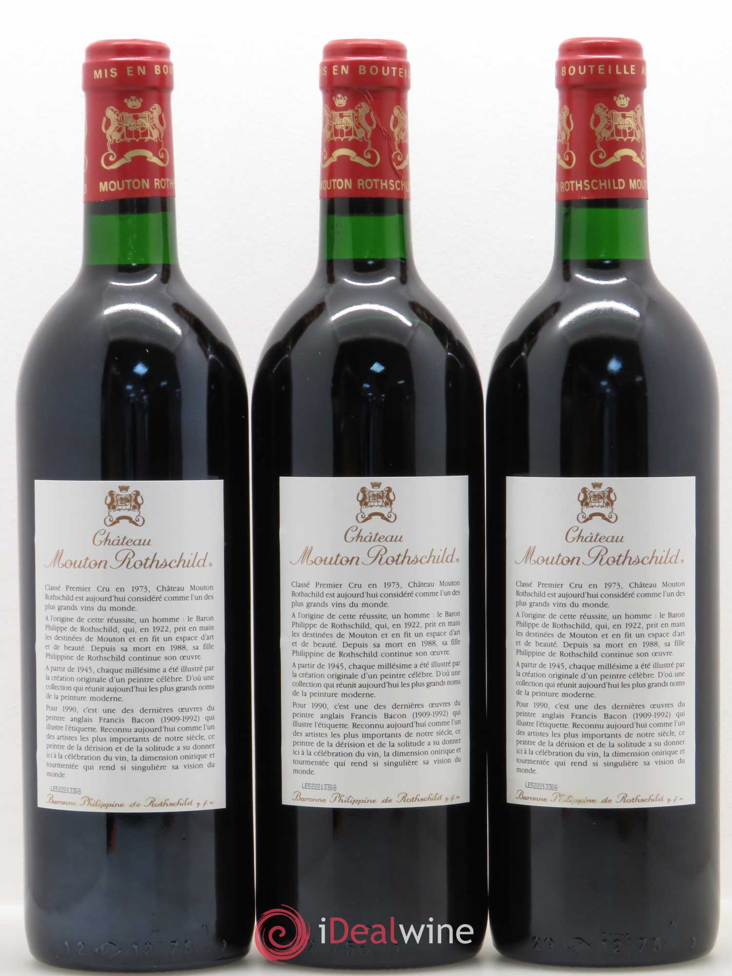 Château Mouton Rothschild 1er Grand Cru Classé 1990 - Lot de 12 bouteilles - 8