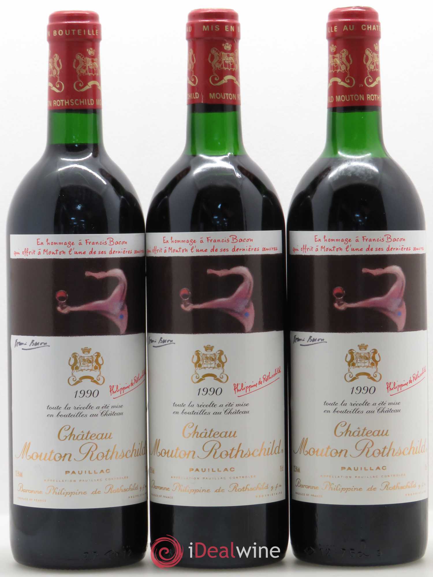 Château Mouton Rothschild 1er Grand Cru Classé 1990 - Lot de 10 bouteilles - 1