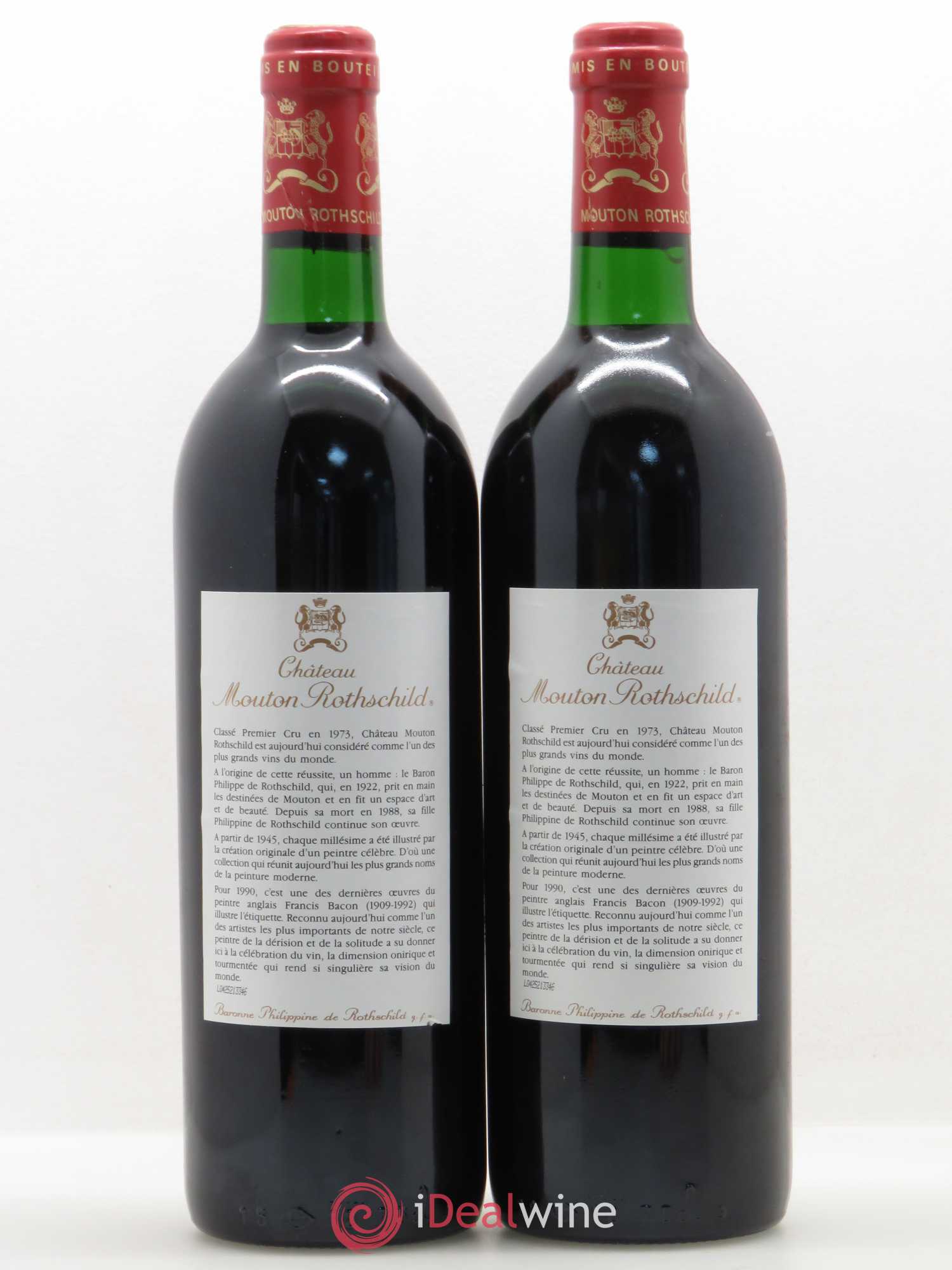 Château Mouton Rothschild 1er Grand Cru Classé 1990 - Lot de 10 bouteilles - 8