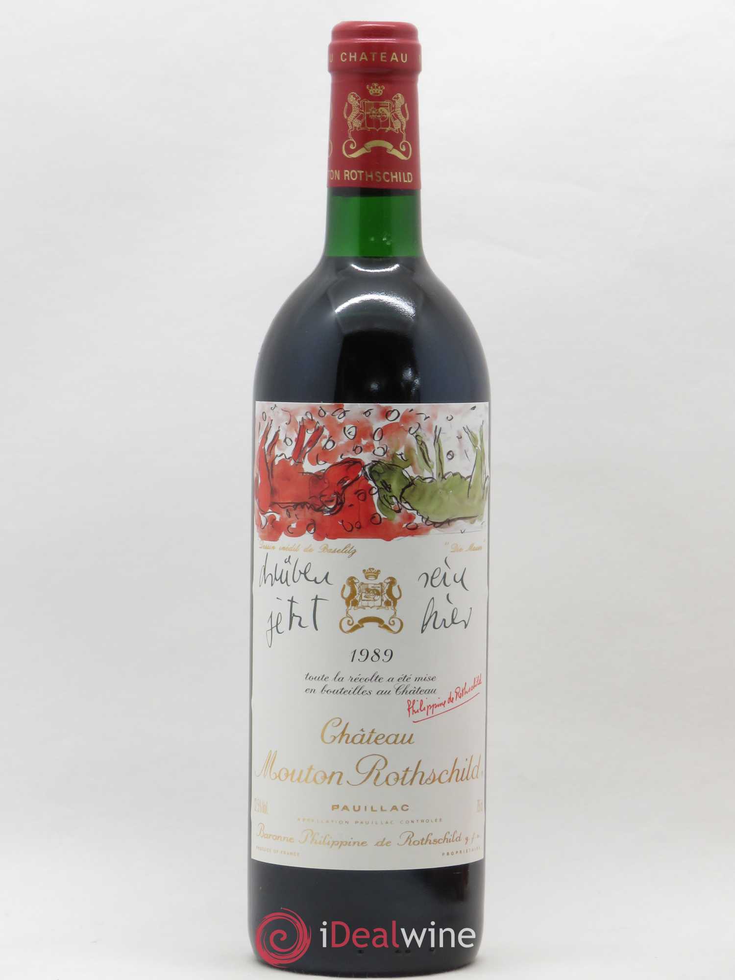 Château Mouton Rothschild 1er Grand Cru Classé 1989 - Lot de 1 bouteille - 0