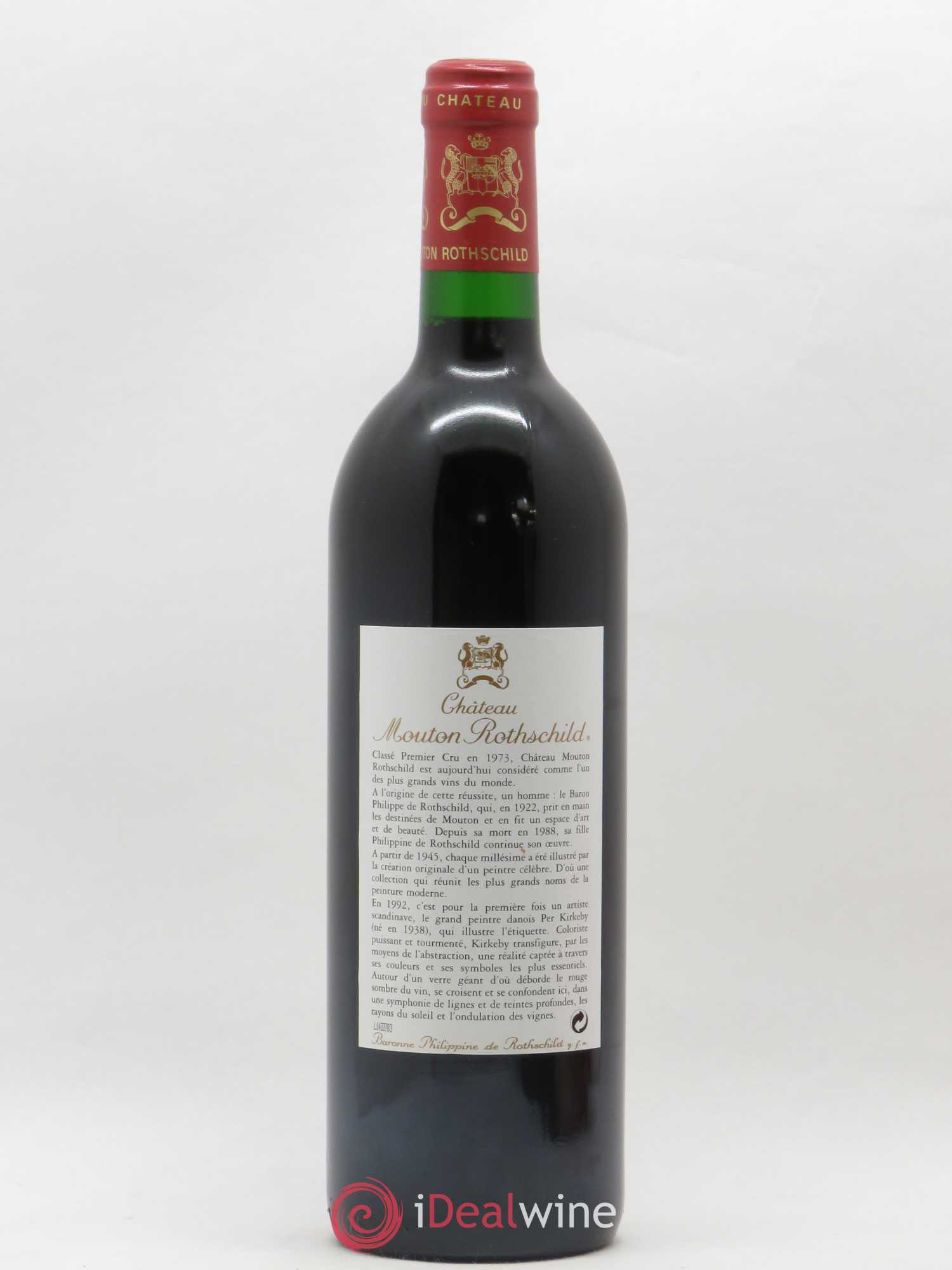 Château Mouton Rothschild 1er Grand Cru Classé 1992 - Lot de 1 bouteille - 1