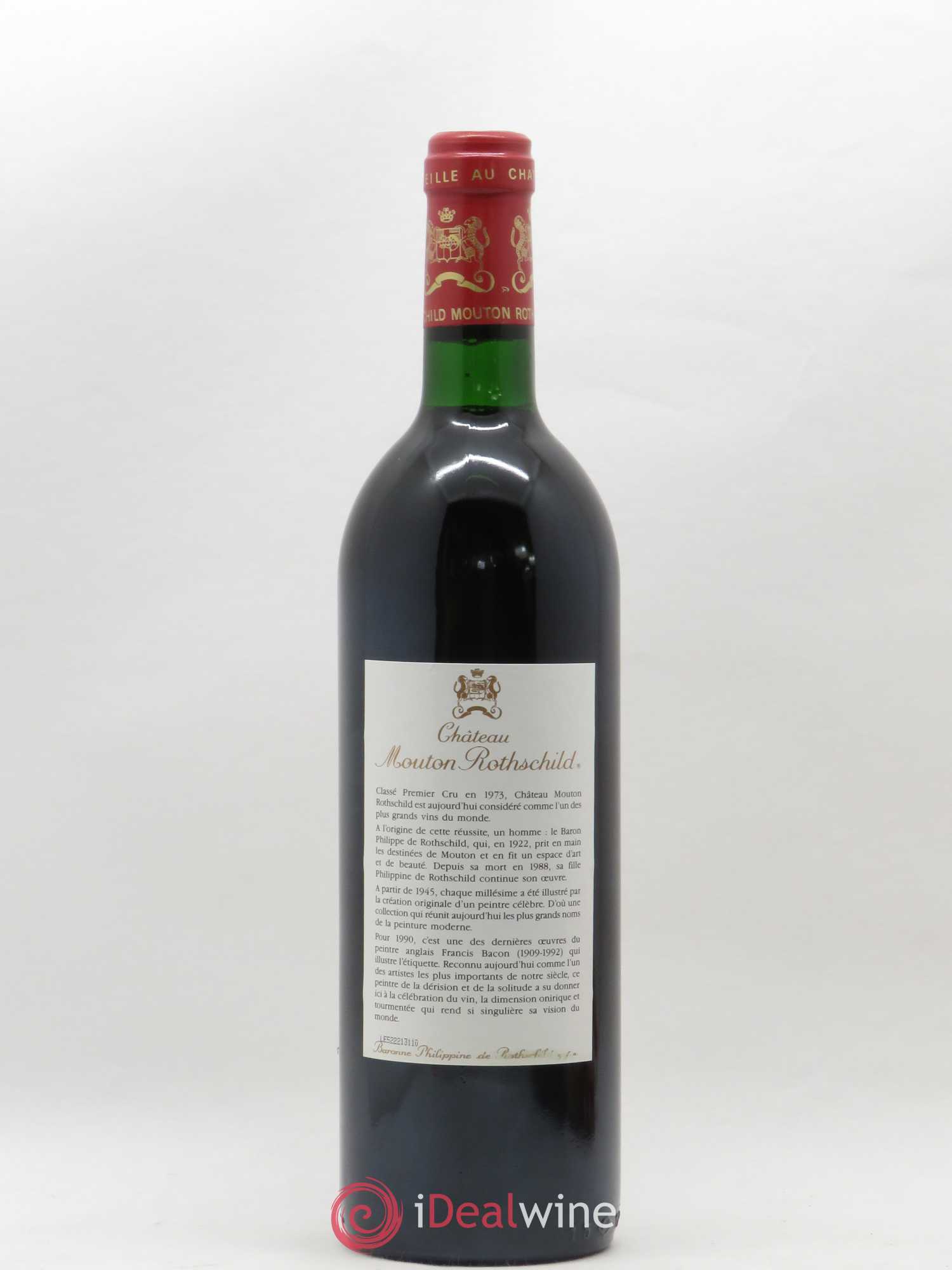 Château Mouton Rothschild 1er Grand Cru Classé 1990 - Lot de 1 bouteille - 1