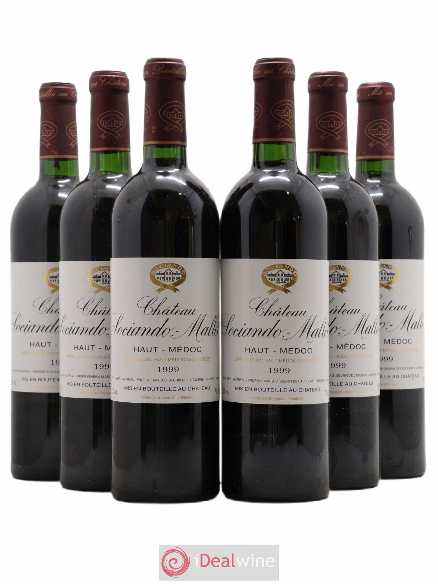 Château Sociando Mallet 1999 - Lot de 6 bouteilles - 0