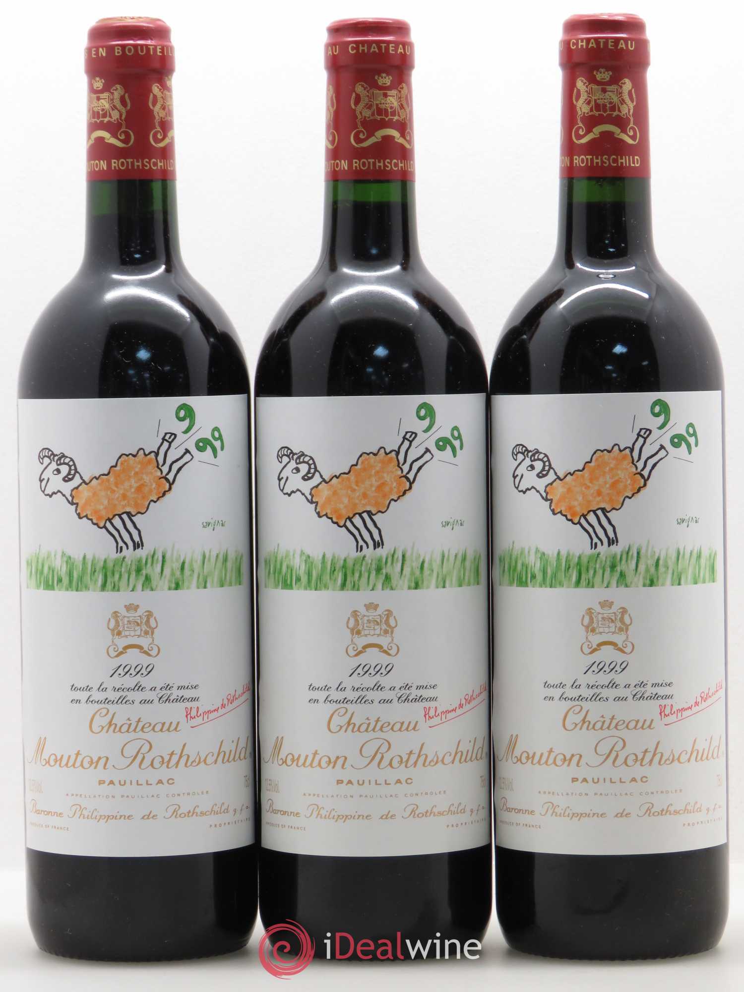Château Mouton Rothschild 1er Grand Cru Classé 1999 - Lot de 6 bouteilles - 1