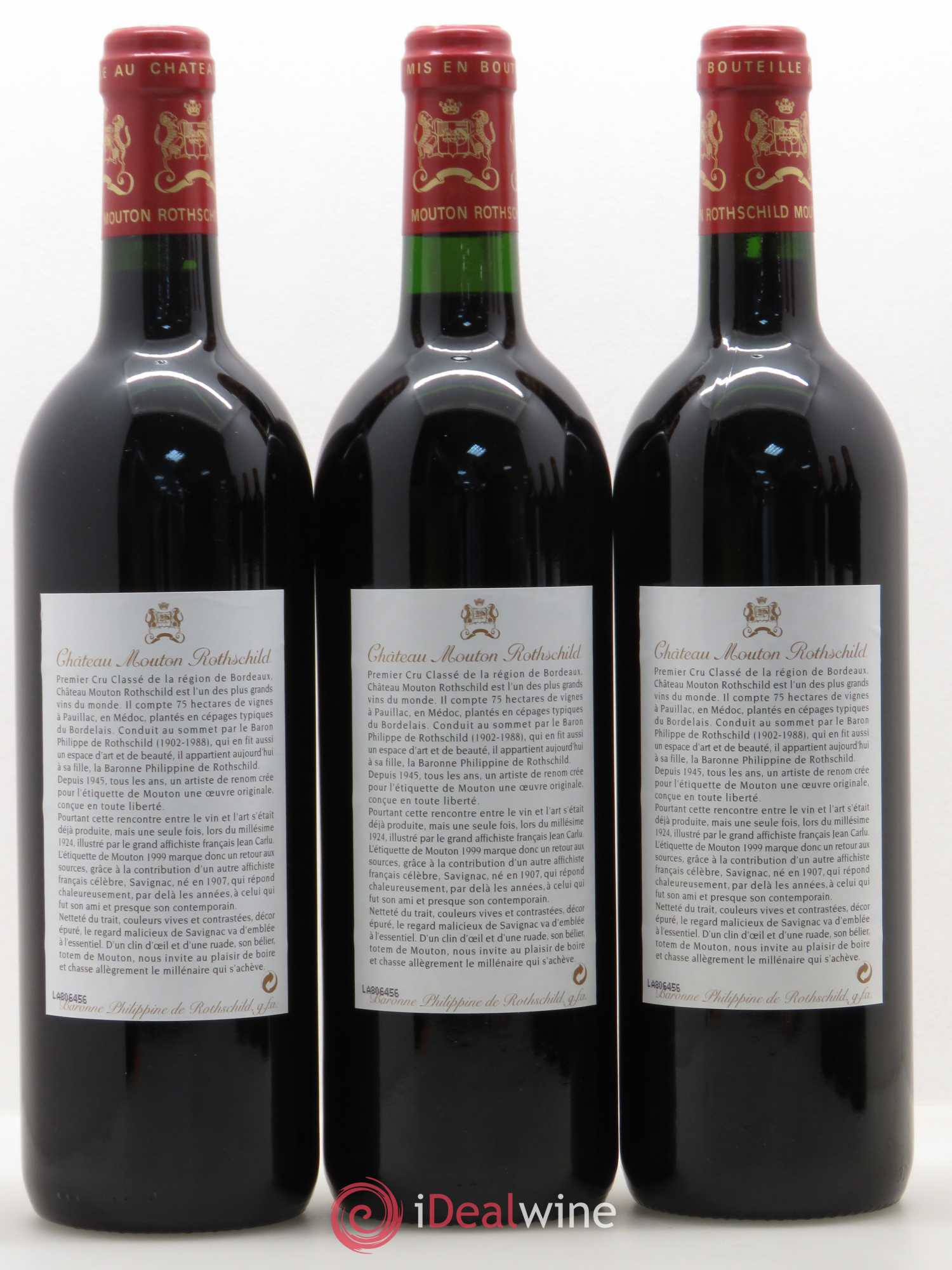 Château Mouton Rothschild 1er Grand Cru Classé 1999 - Lot de 6 bouteilles - 4