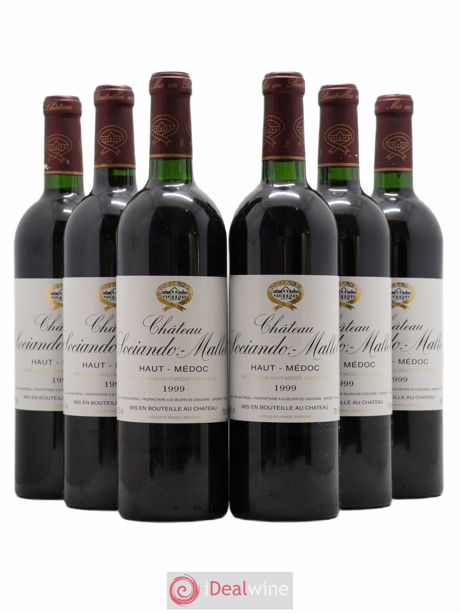 Château Sociando Mallet 1999 - Lot de 6 bouteilles - 0