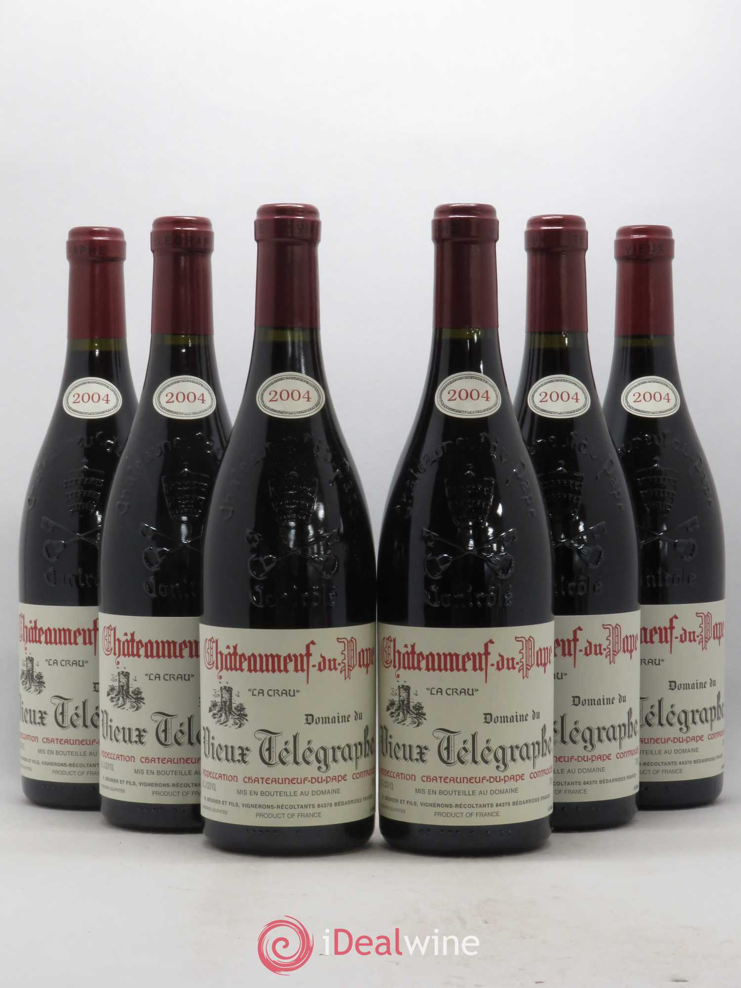 Châteauneuf-du-Pape Vieux Télégraphe (Domaine du) Vignobles Brunier 2004 - Lotto di 6 bottiglie - 0