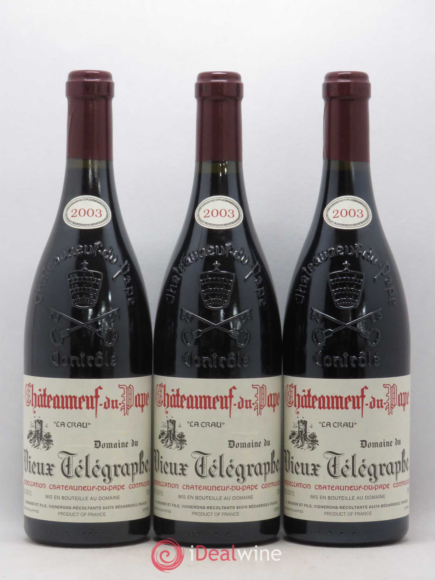 Châteauneuf-du-Pape Vieux Télégraphe (Domaine du) Vignobles Brunier 2003 - Lot de 6 bouteilles - 2