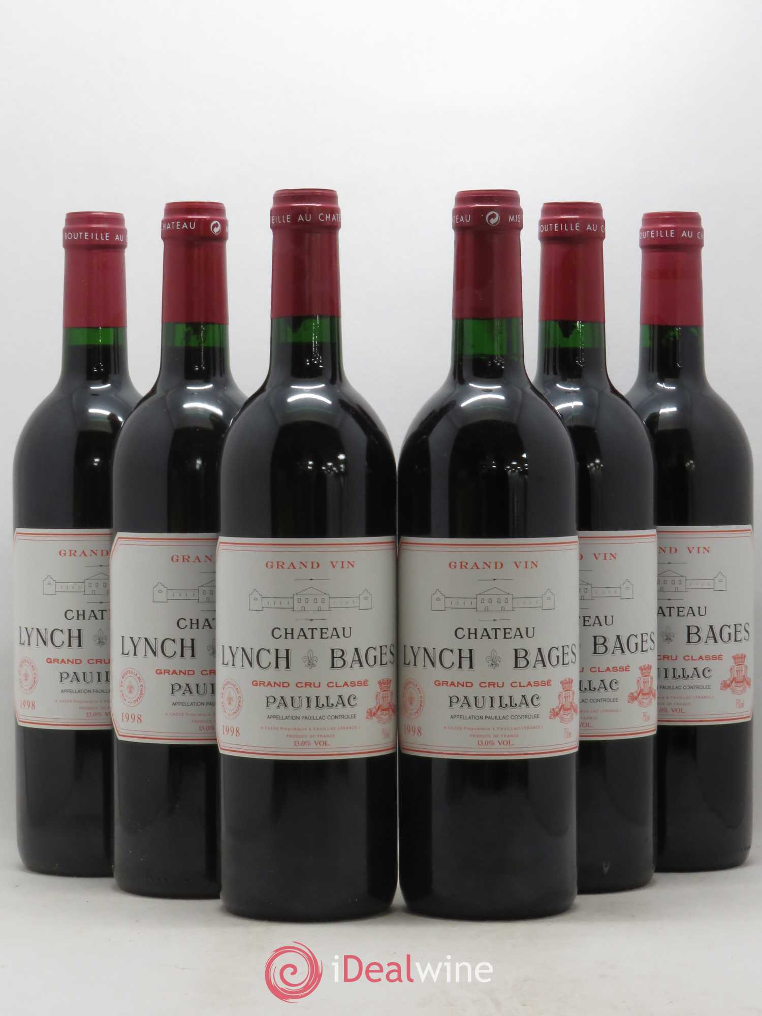 Château Lynch Bages 5ème Grand Cru Classé 1998 - Lot de 6 bouteilles - 0