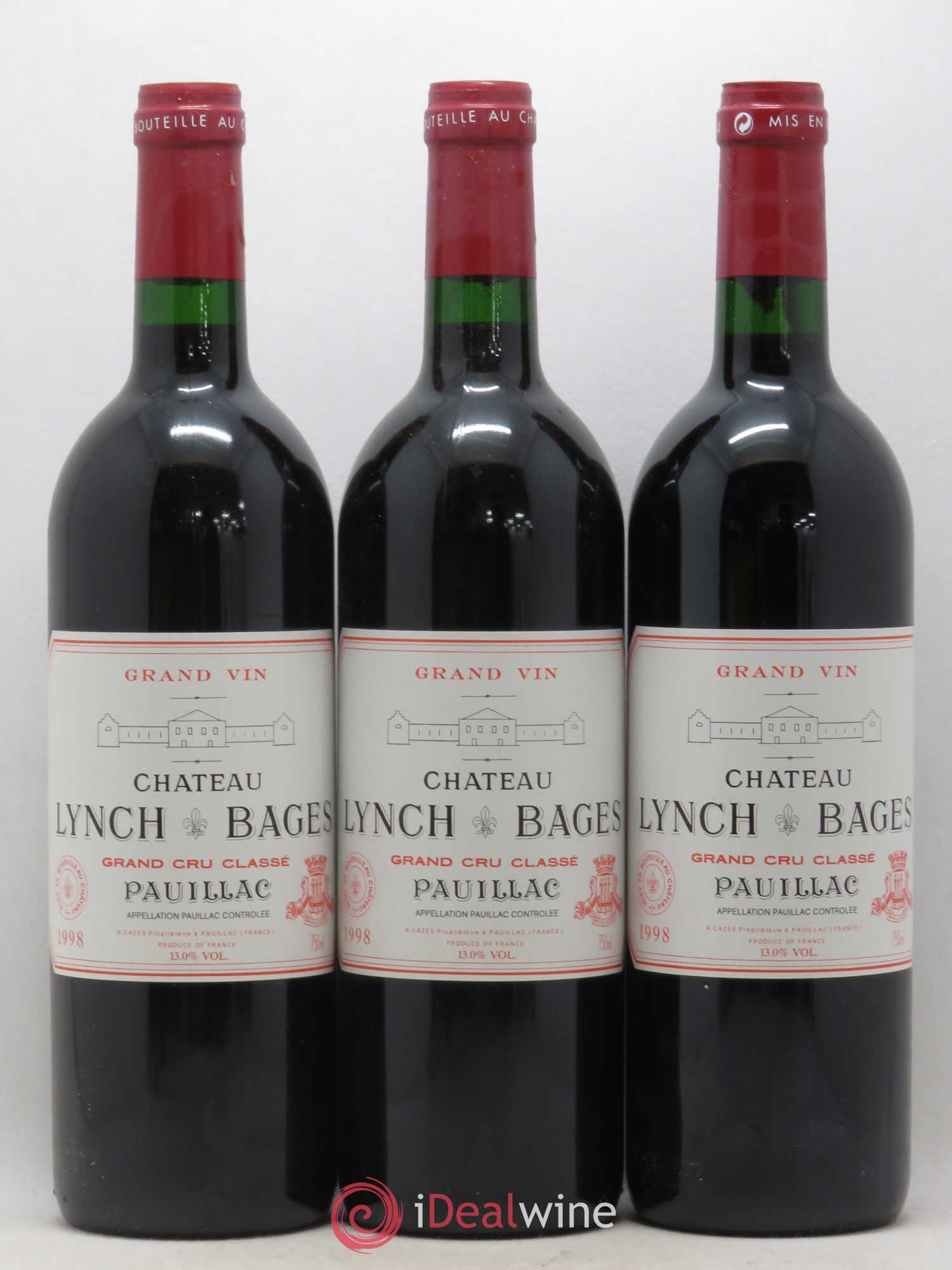 Château Lynch Bages 5ème Grand Cru Classé 1998 - Lot de 6 bouteilles - 1
