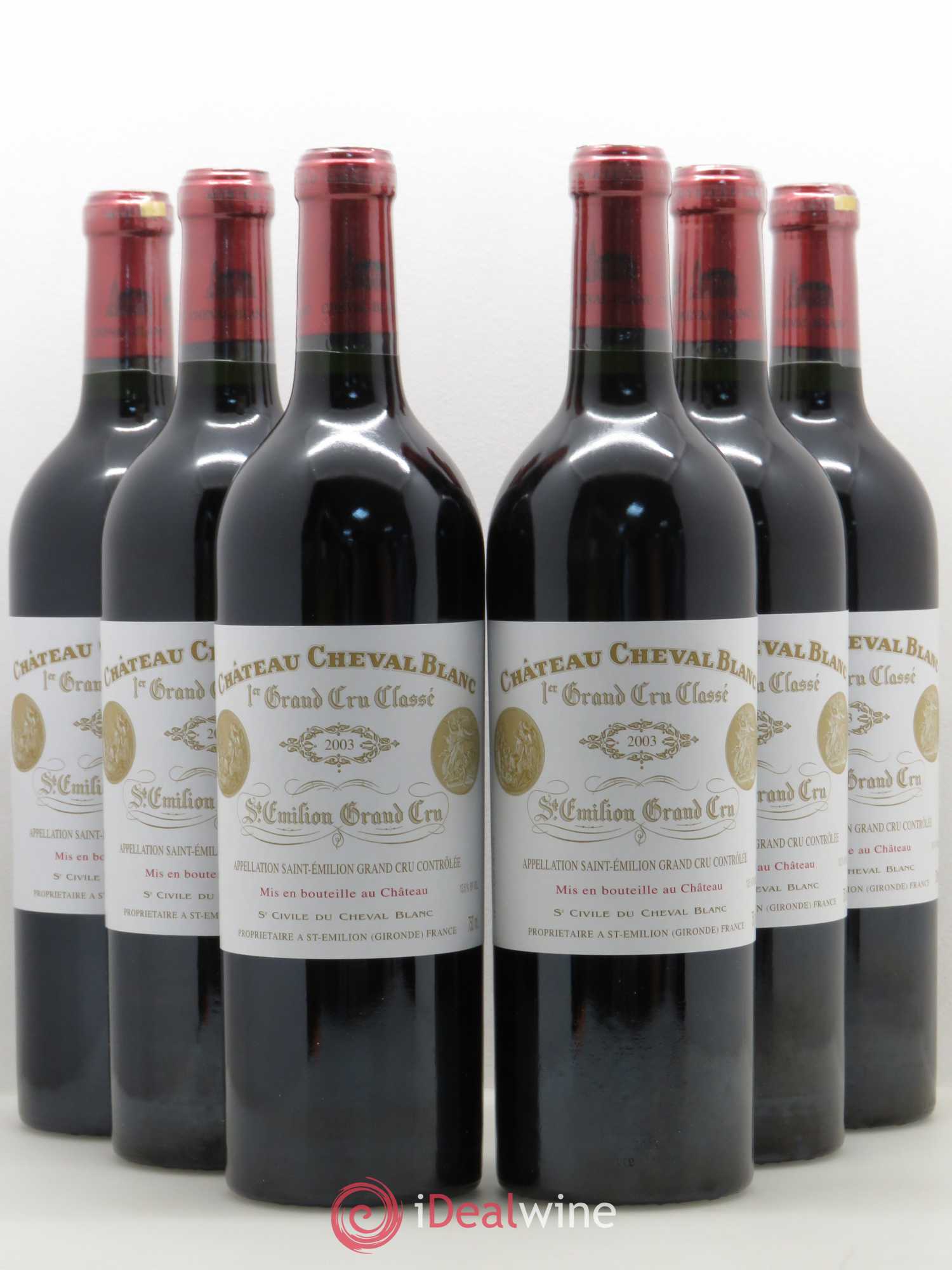 Château Cheval Blanc 1er Grand Cru Classé A 2003 - Lot de 6 bouteilles - 0