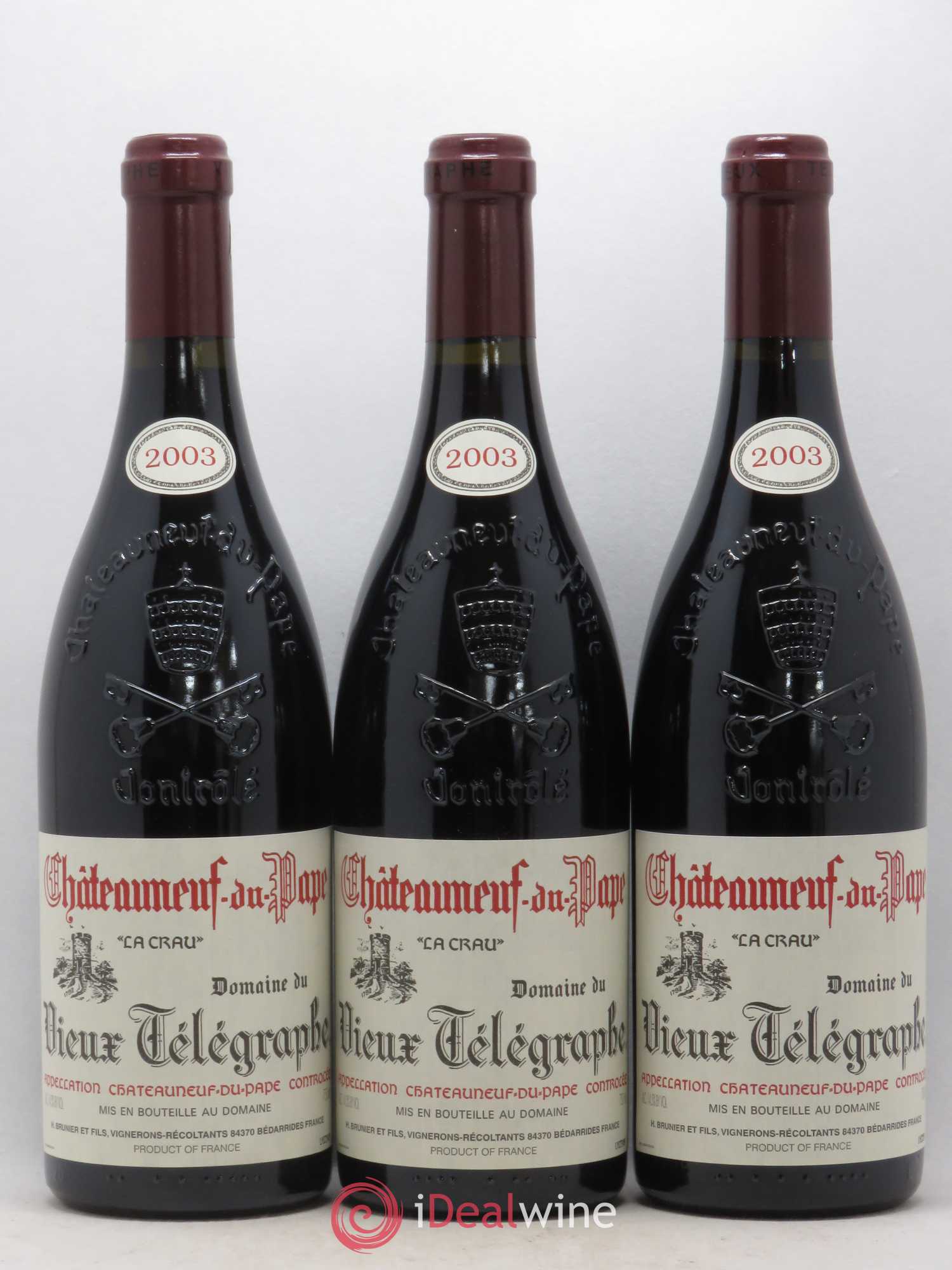 Châteauneuf-du-Pape Vieux Télégraphe (Domaine du) Vignobles Brunier 2003 - Lot de 6 bouteilles - 2