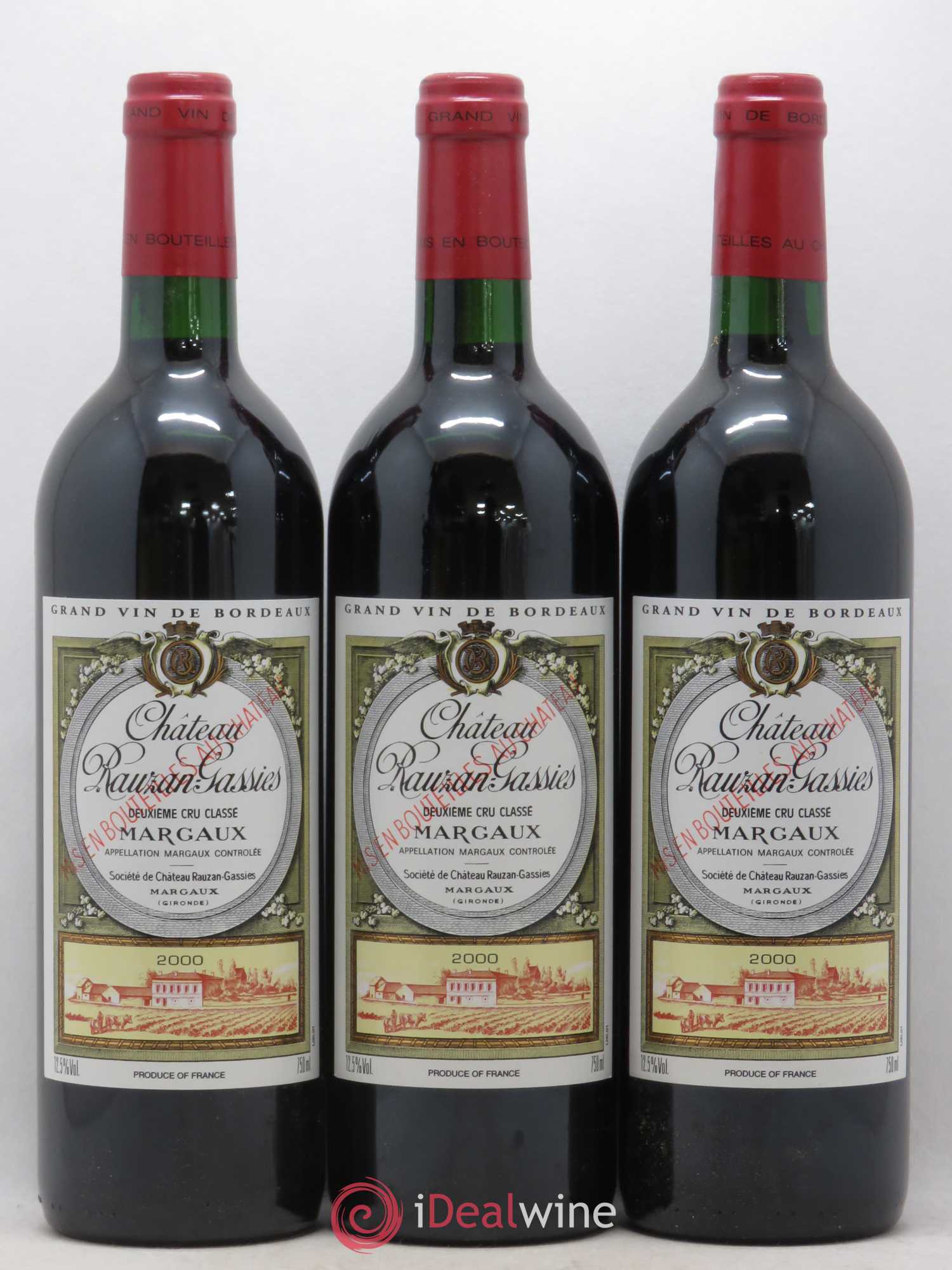 Château Rauzan-Gassies 2ème Grand Cru Classé 2000 - Lot de 6 bouteilles - 1