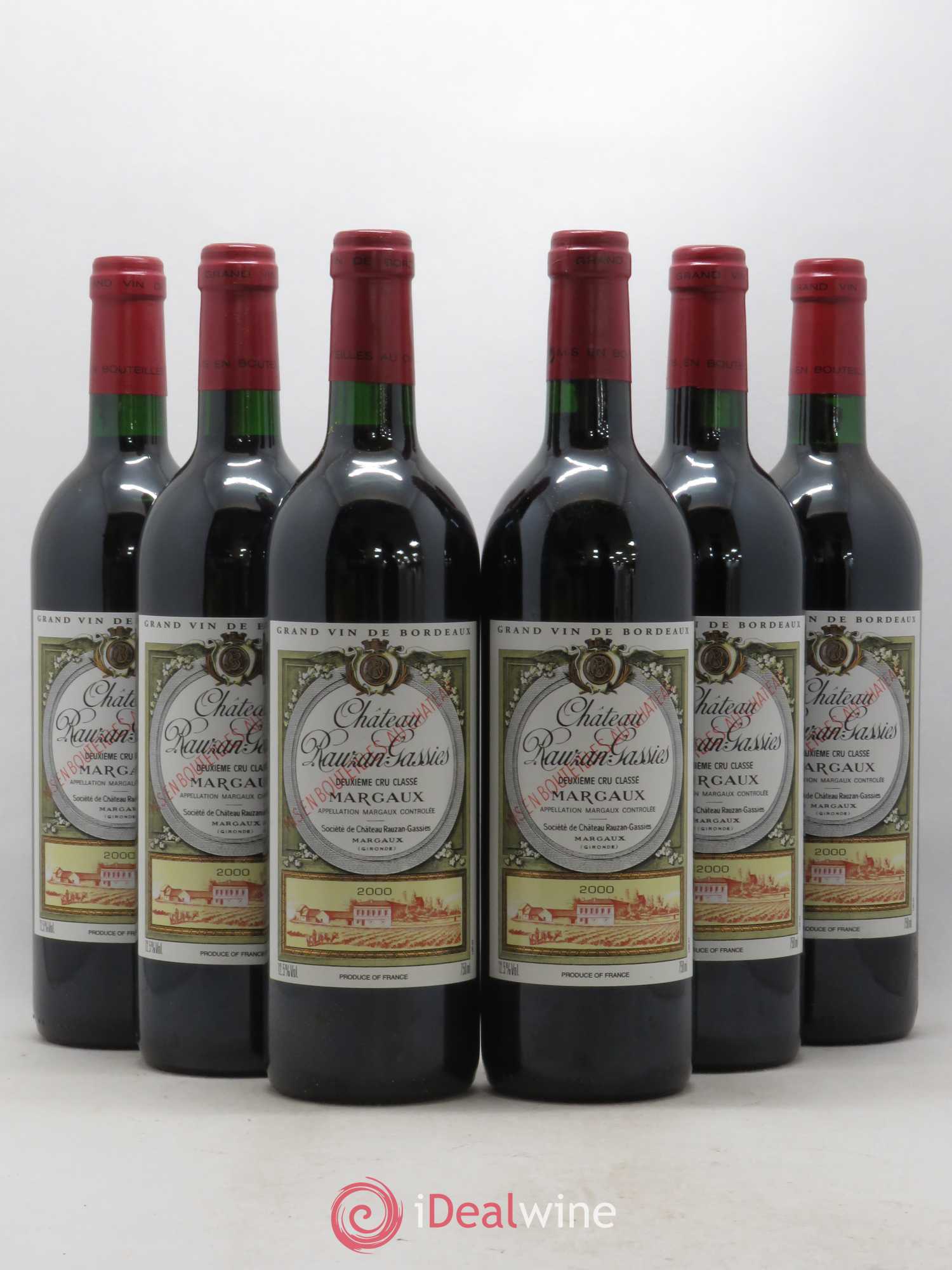 Château Rauzan-Gassies 2ème Grand Cru Classé 2000 - Lot de 6 bouteilles - 0