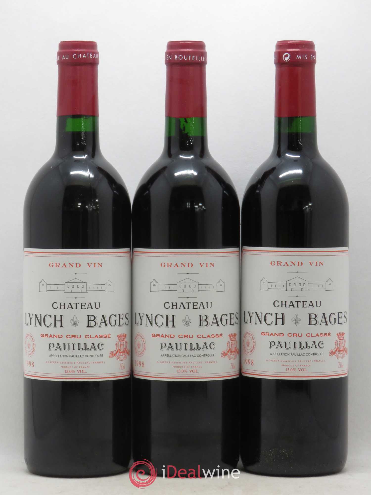 Château Lynch Bages 5ème Grand Cru Classé 1998 - Lot de 6 bouteilles - 1