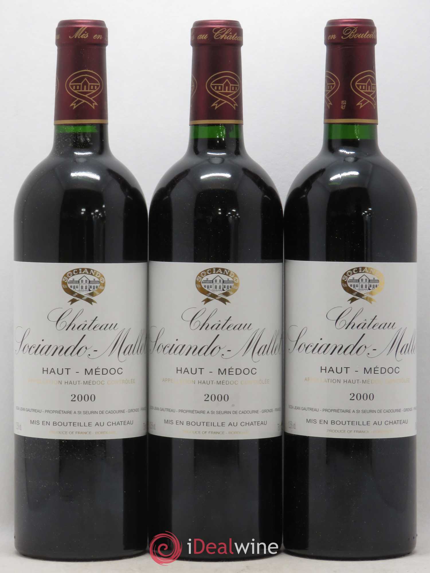 Château Sociando Mallet 2000 - Lot de 6 bouteilles - 1