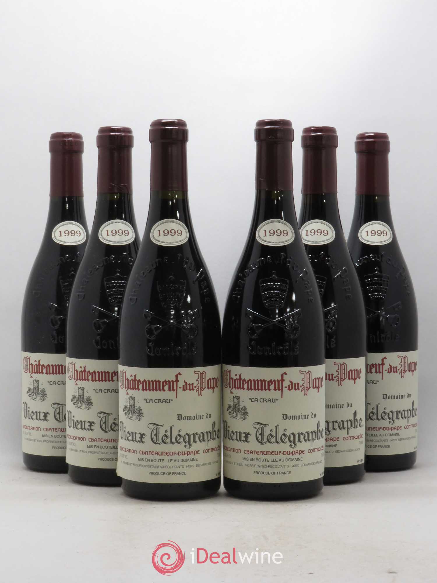 Châteauneuf-du-Pape Vieux Télégraphe (Domaine du) Vignobles Brunier 1999 - Lot de 6 bouteilles - 0