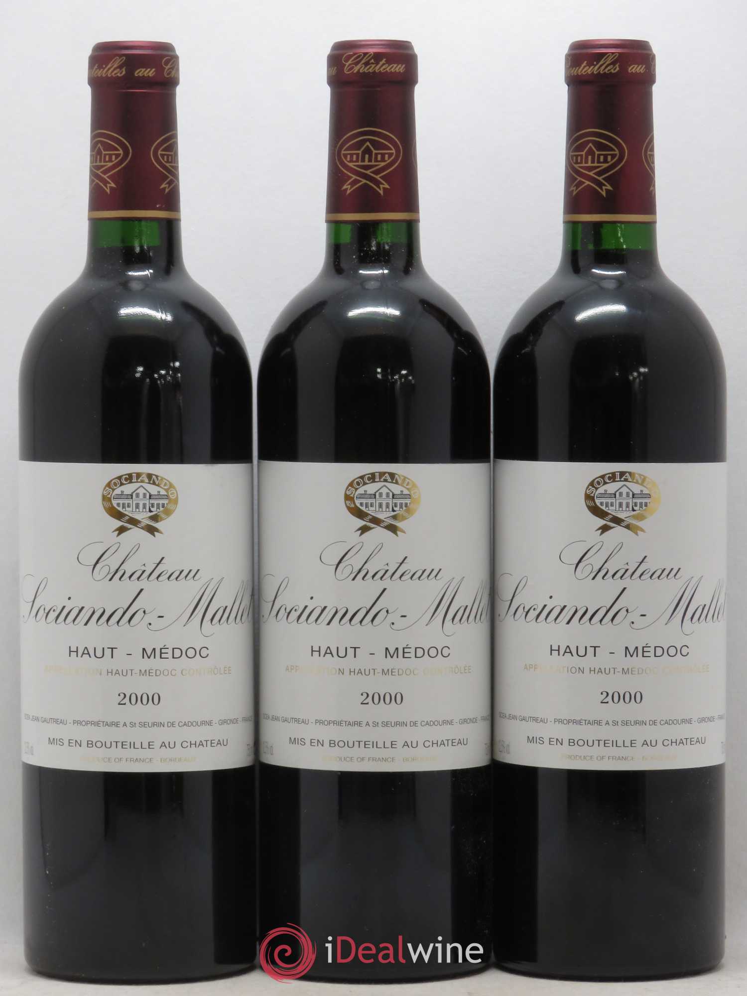 Château Sociando Mallet 2000 - Lot de 6 bouteilles - 1