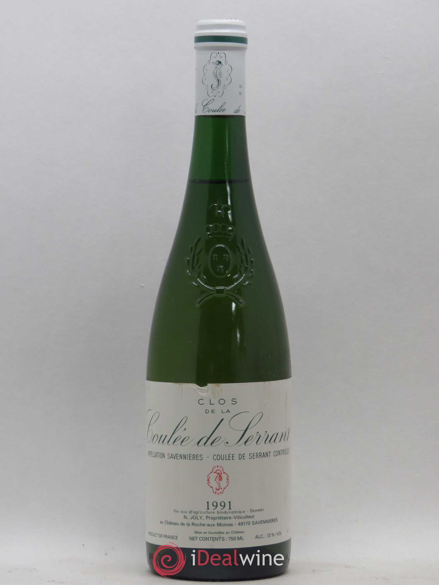 Savennières Clos de la Coulée de Serrant Vignobles de la Coulée de Serrant - Nicolas Joly 1991 - Lot de 1 bouteille - 0