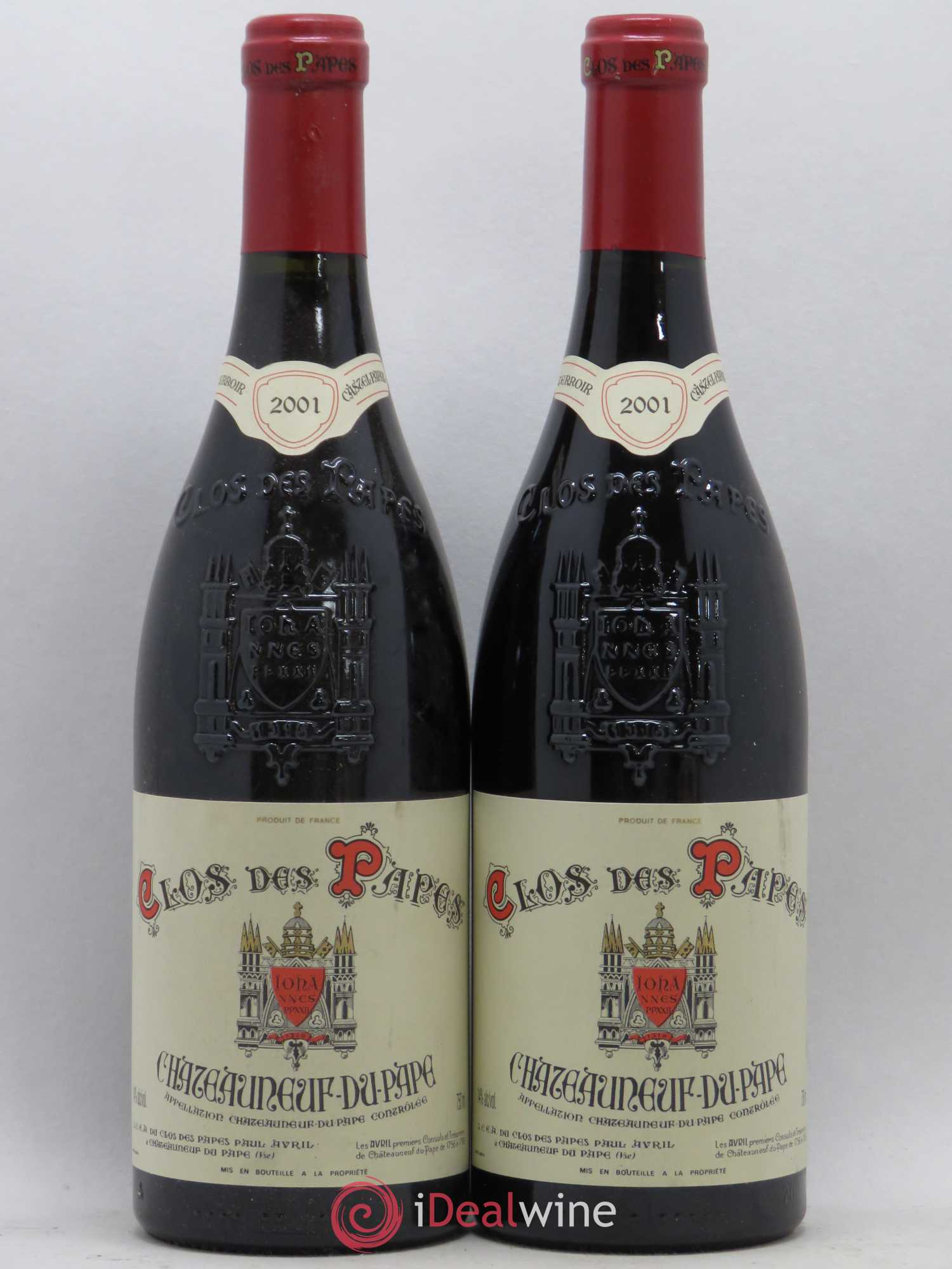 Châteauneuf-du-Pape Clos des Papes - Paul Avril 2001 - Lot de 2 bouteilles - 0