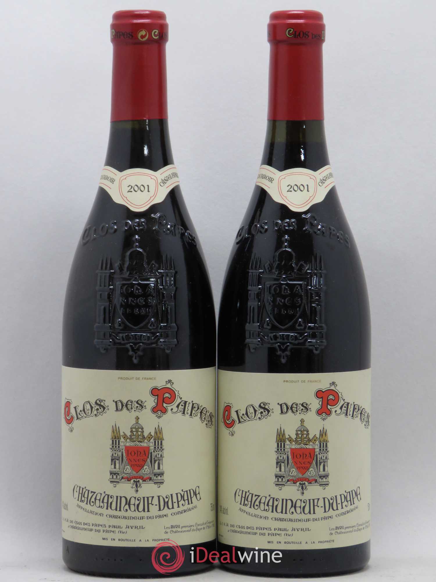 Châteauneuf-du-Pape Clos des Papes - Paul Avril 2001 - Lot de 2 bouteilles - 0
