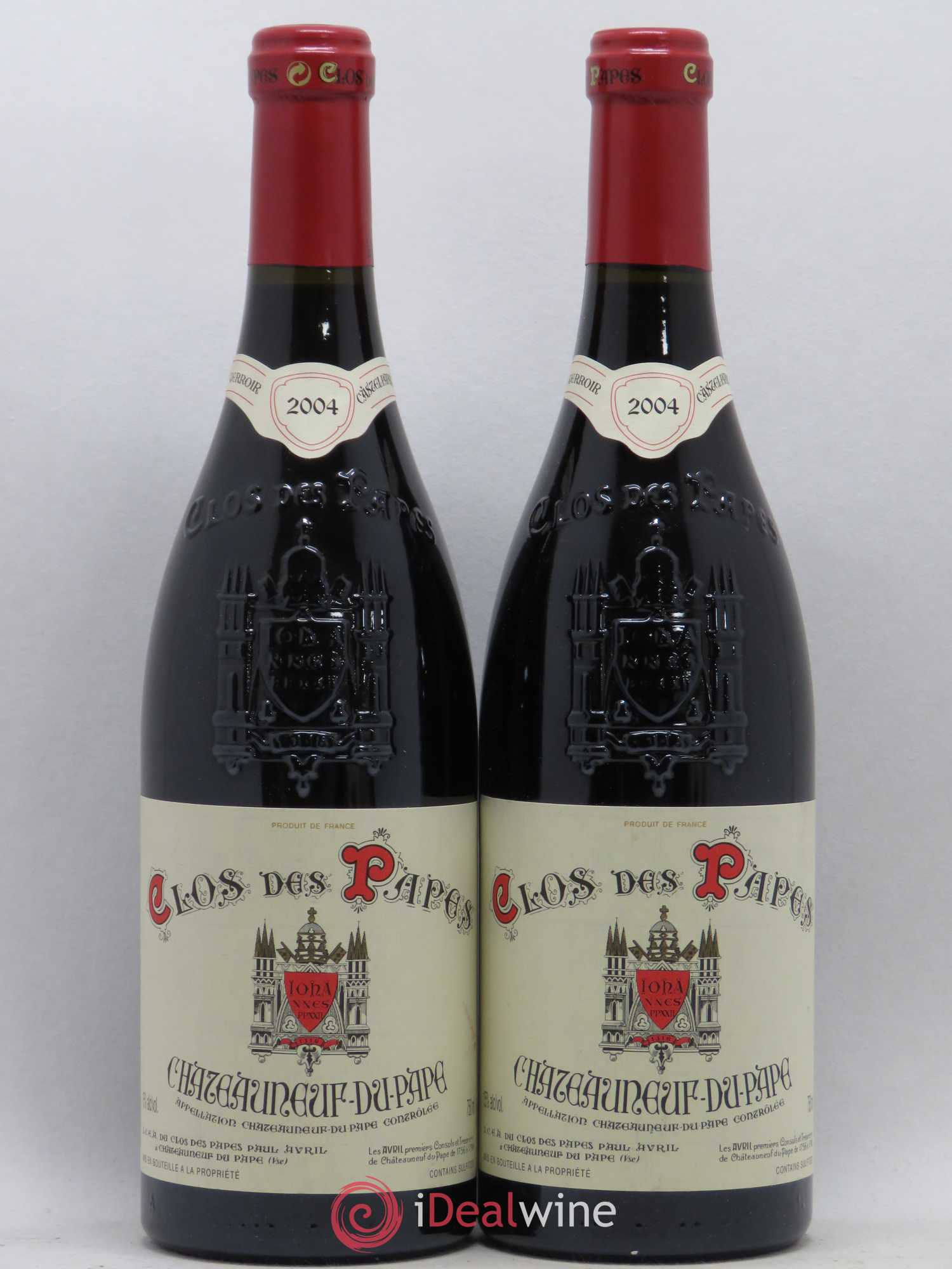 Châteauneuf-du-Pape Clos des Papes - Paul Avril 2004 - Lot de 2 bouteilles - 0