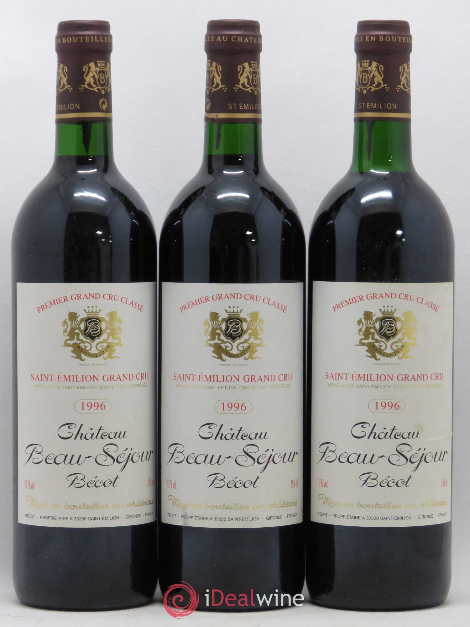 Château Beau-Séjour Bécot 1er Grand Cru Classé B 1996 - Lot de 12 bouteilles - 2
