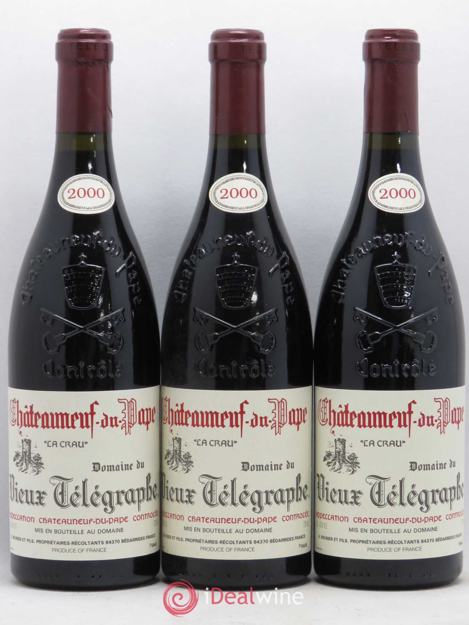 Châteauneuf-du-Pape Vieux Télégraphe (Domaine du) Vignobles Brunier 2000 - Lot de 12 bouteilles - 3