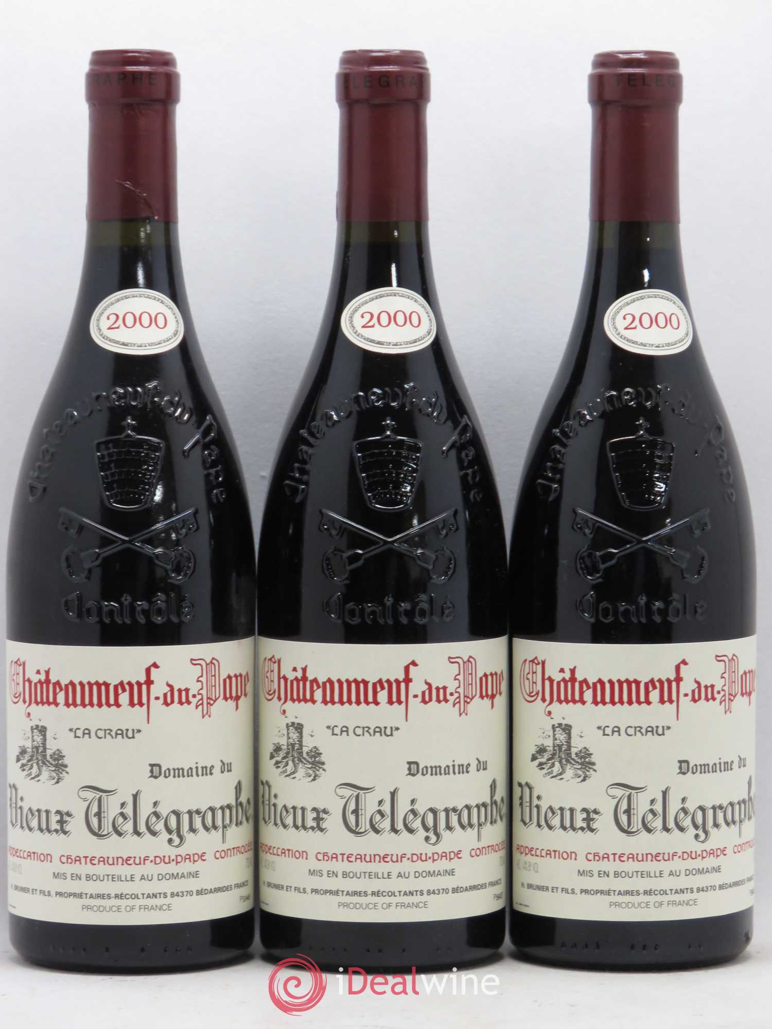 Châteauneuf-du-Pape Vieux Télégraphe (Domaine du) Vignobles Brunier 2000 - Lot de 12 bouteilles - 4