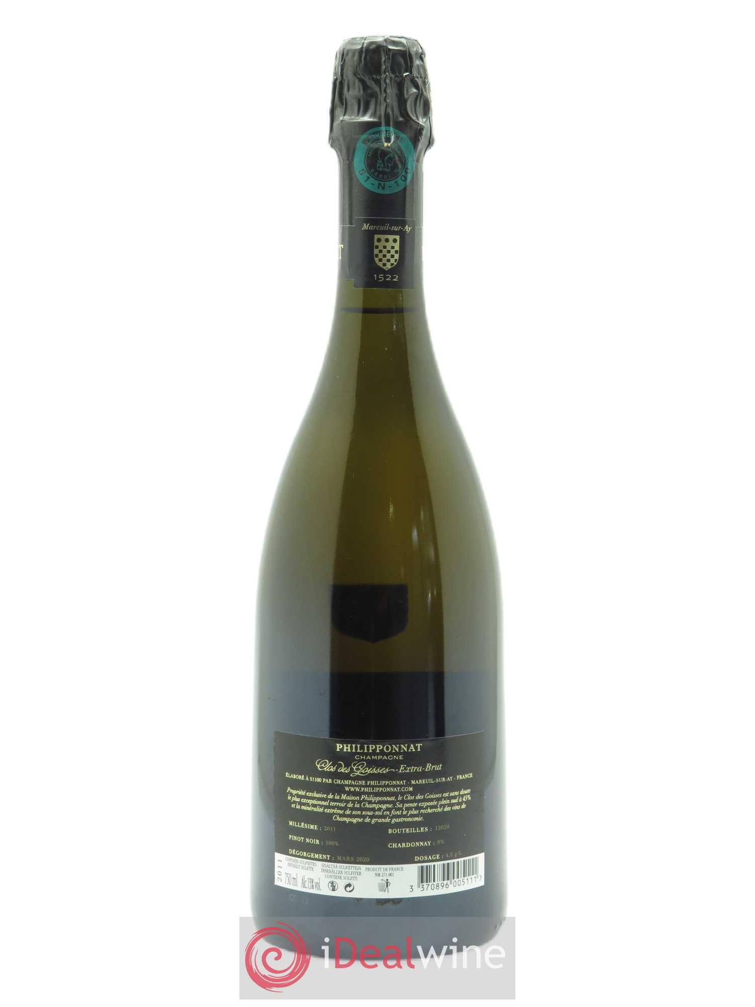 Clos des Goisses Philipponnat 2011 - Lot de 1 bouteille - 1