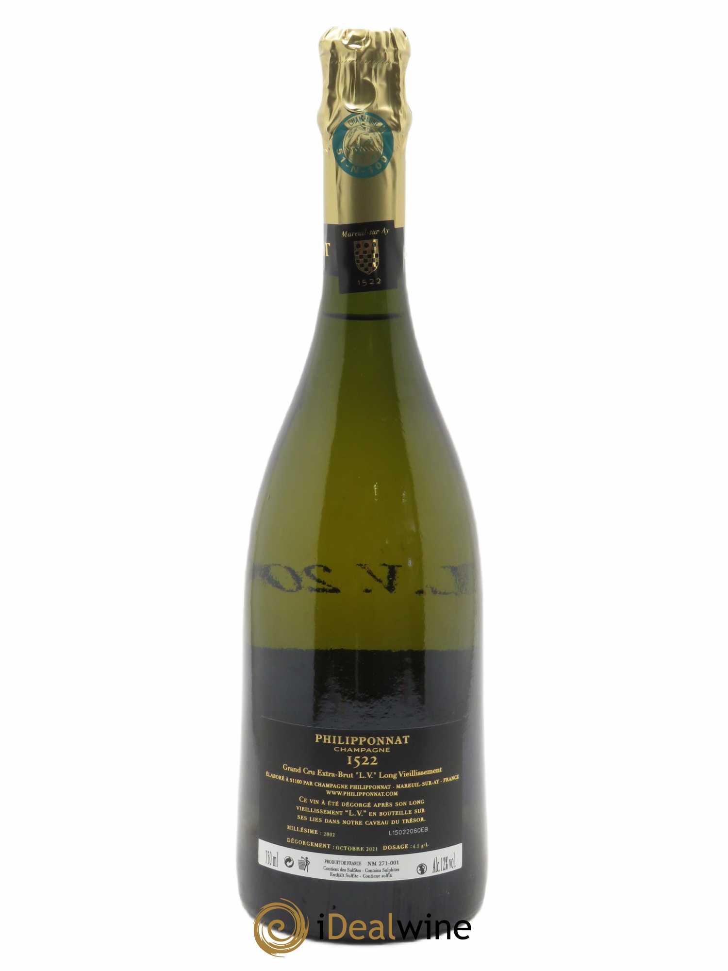 Cuvée 1522 LV Extra-Brut Grand Cru Philipponnat 2002 - Lot de 1 bouteille - 2