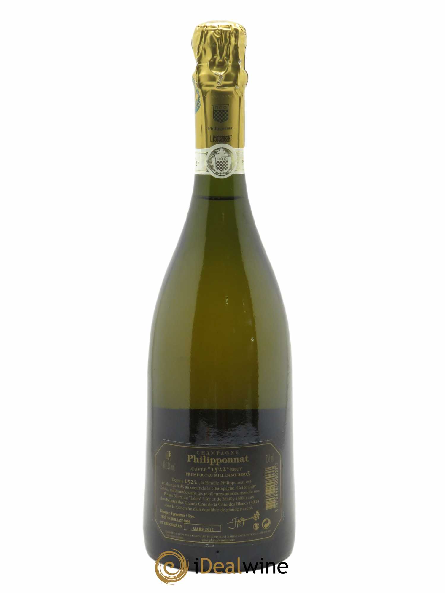 Cuvée 1522 Grand Cru Extra-Brut Philipponnat 2003 - Lot de 1 bouteille - 2