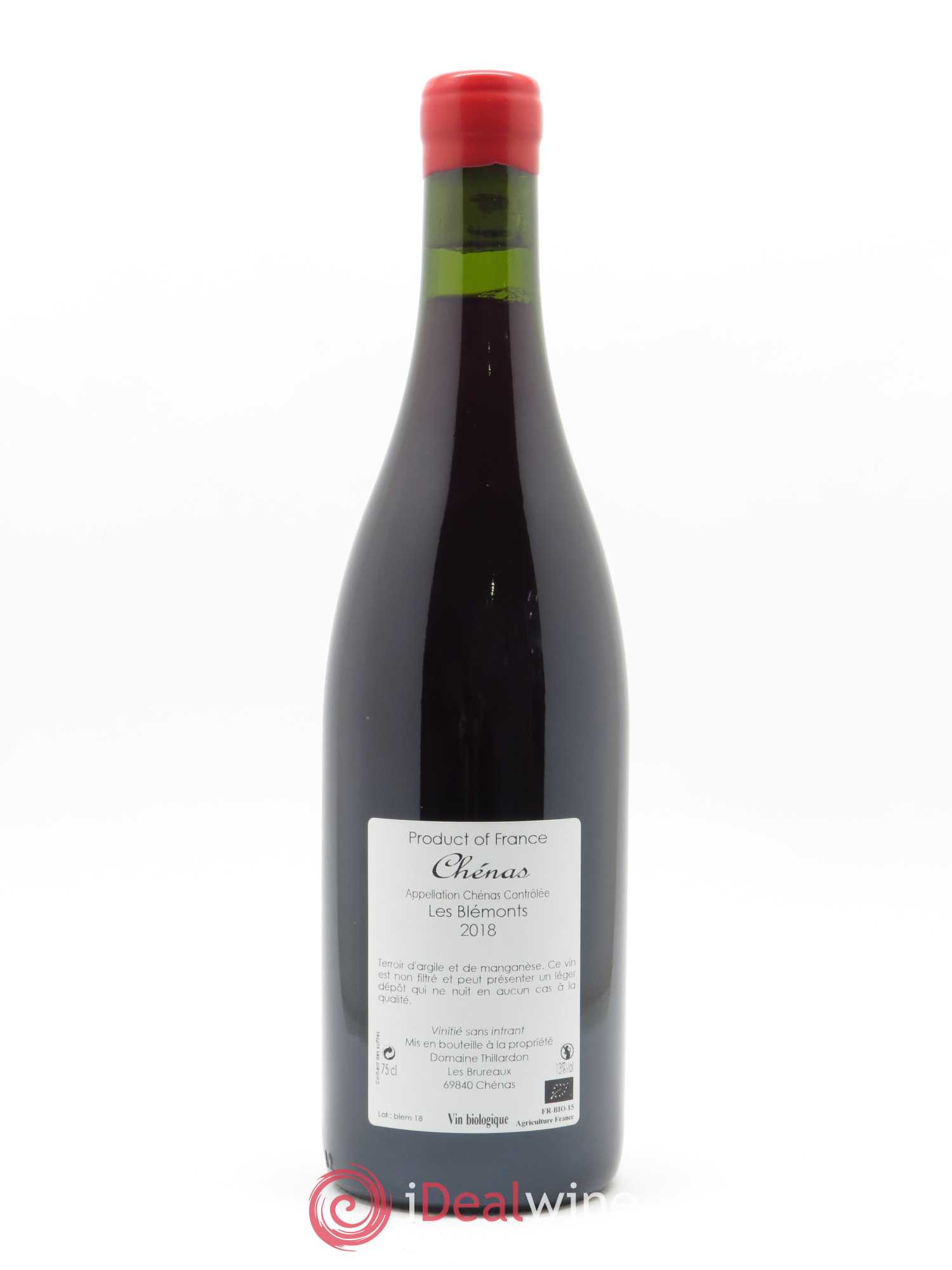 Chénas Les Blémonts Domaine Thillardon 2018 - Lot de 1 bouteille - 1