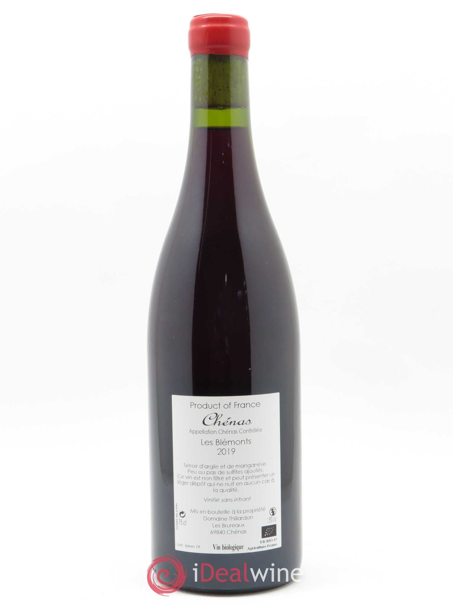 Chénas Les Blémonts Domaine Thillardon 2019 - Lot de 1 bouteille - 1