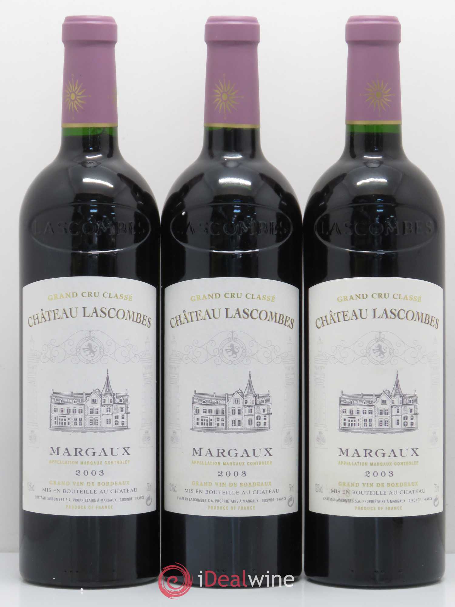 Château Lascombes 2ème Grand Cru Classé 2003 - Lot de 3 bouteilles - 0