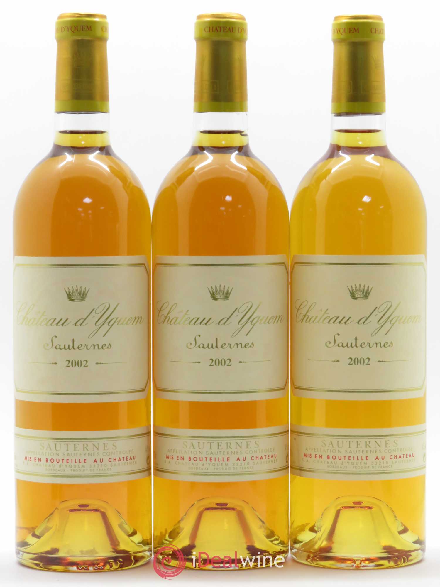 Château d' Yquem 1er Cru Classé Supérieur 2002 - Lotto di 3 bottiglie - 0