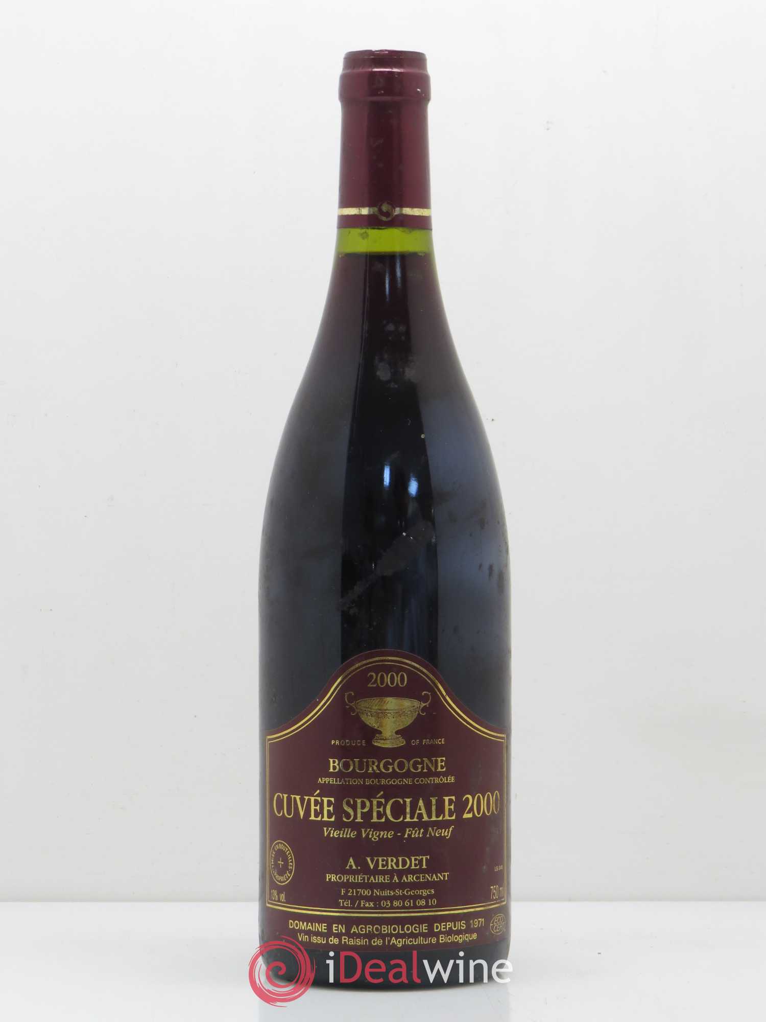 Bourgogne Cuvée Spéciale Vieille Vigne Fût Neuf - Alain Verdet 2000 - Posten von 1 Flasche - 0