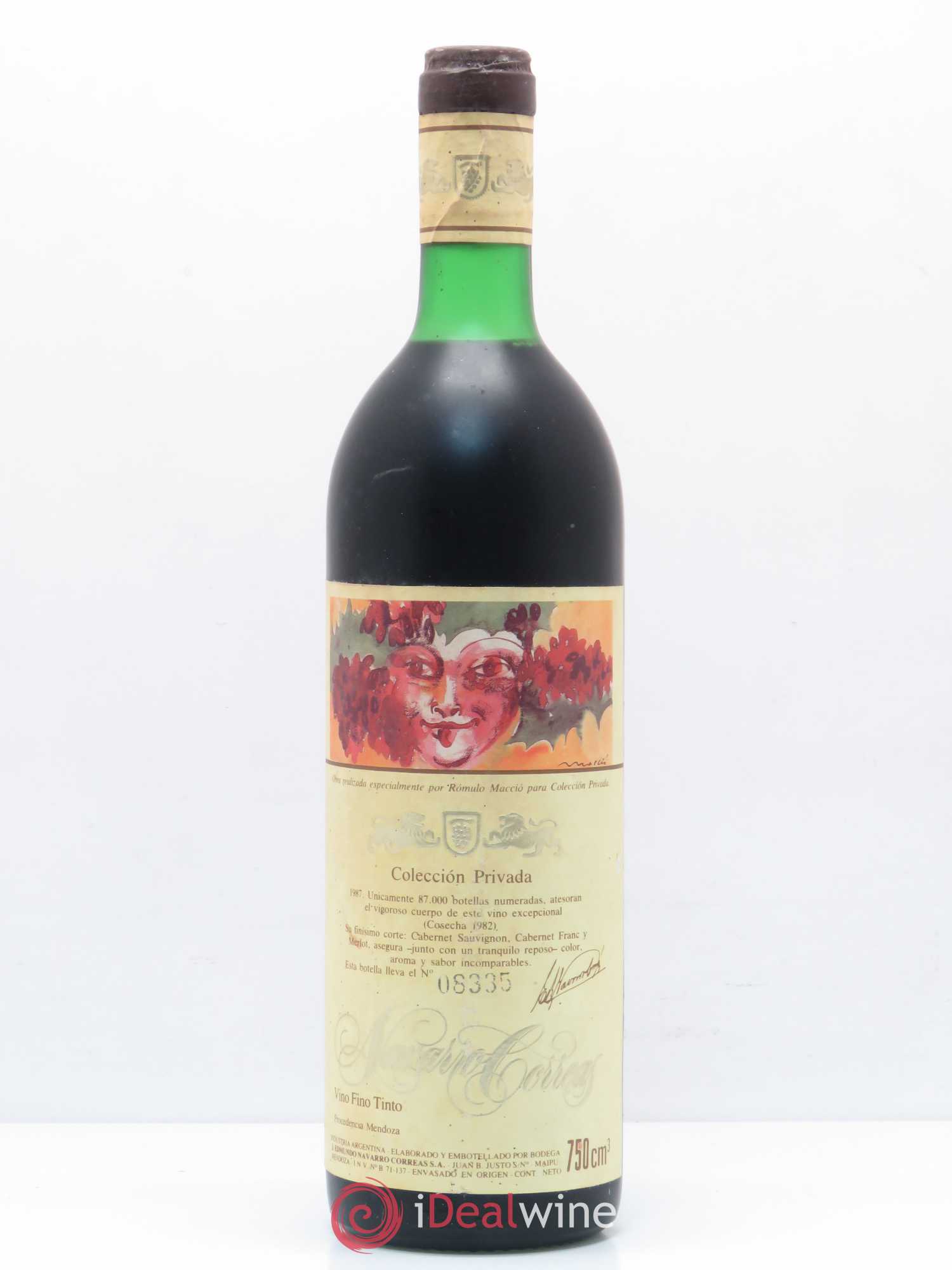 Vins Etrangers Coleccion Privada Cabernet Sauvignon Navarro Correas (sans prix de réserve) 1982 - Posten von 1 Flasche - 0