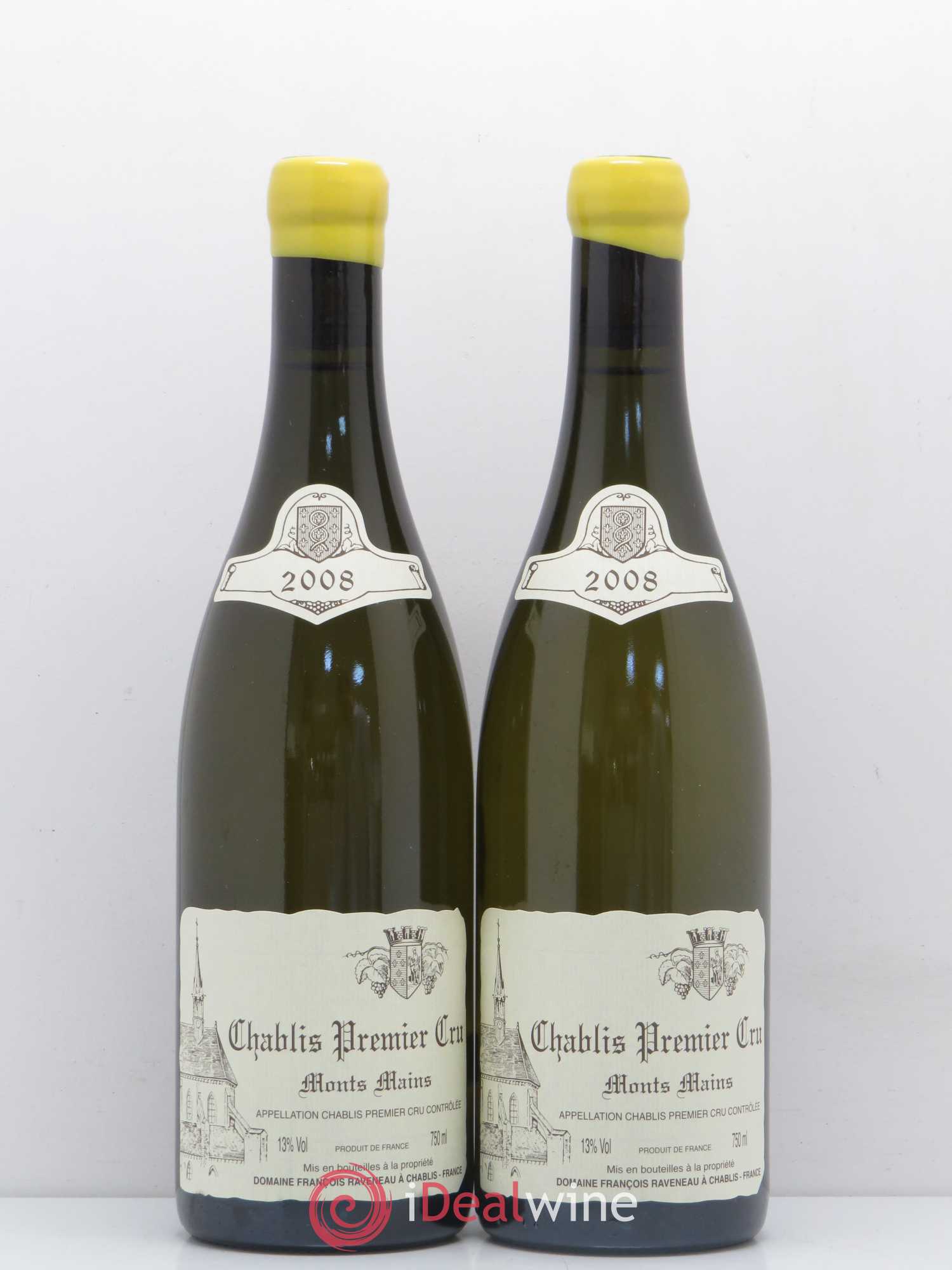 Chablis 1er Cru Monts Mains Raveneau (Domaine) 2008 - Lot de 2 bouteilles - 0