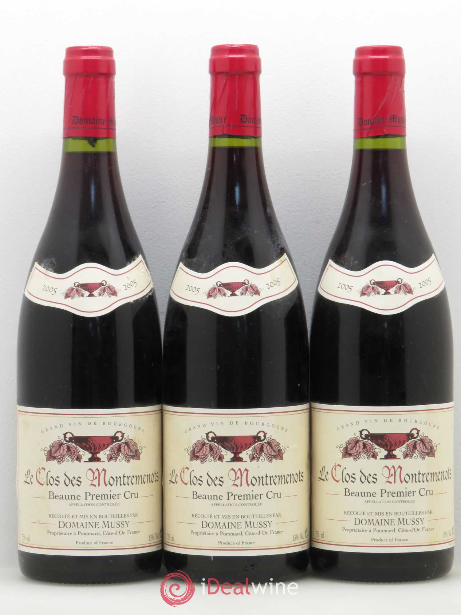 Beaune 1er Cru Clos Des Montremenots Domaine Mussy 2005 - Posten von 3 Flaschen - 0