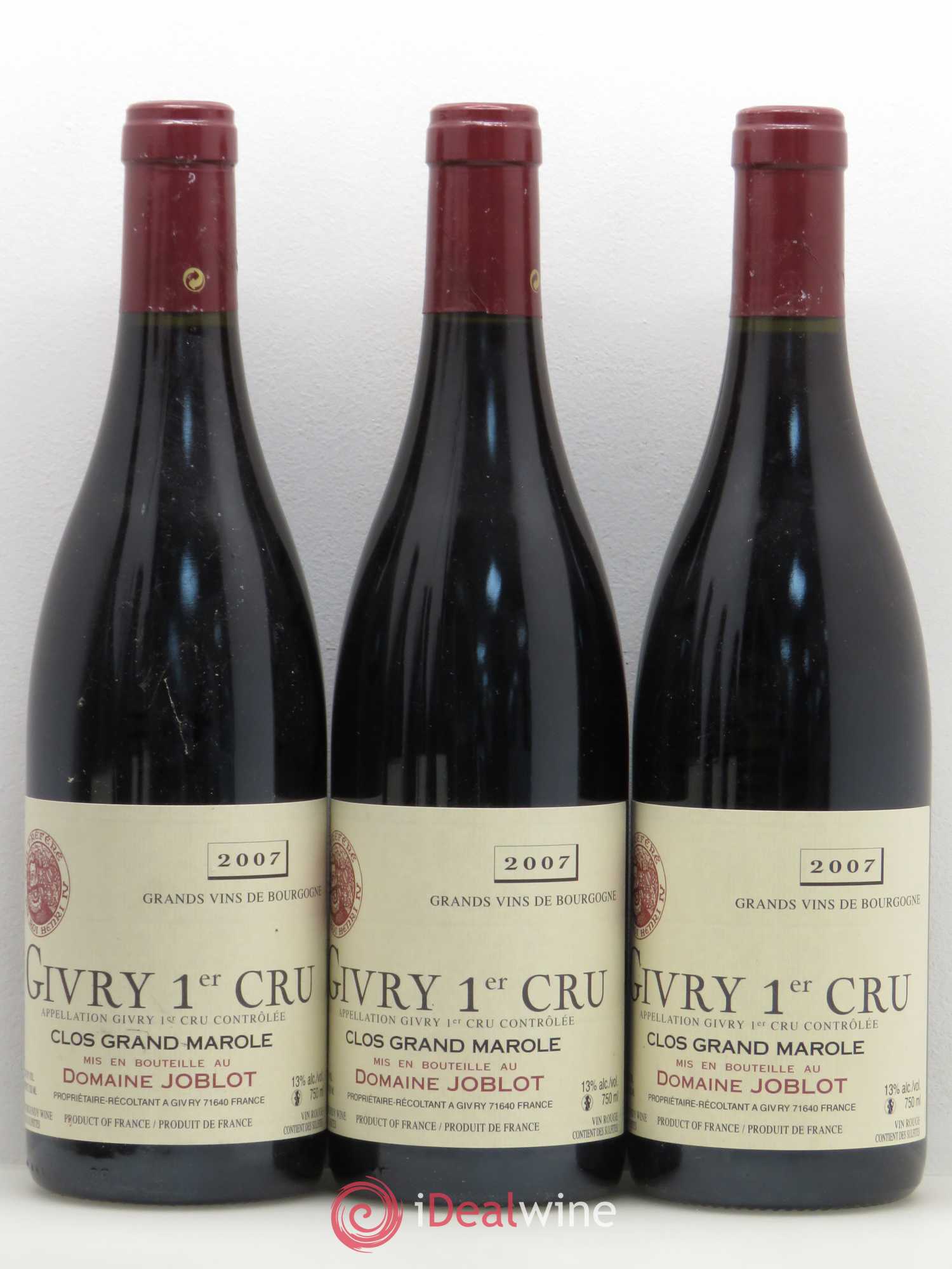 Givry Clos Grand Marolles Domaine Joblot 2007 - Posten von 6 Flaschen - 1