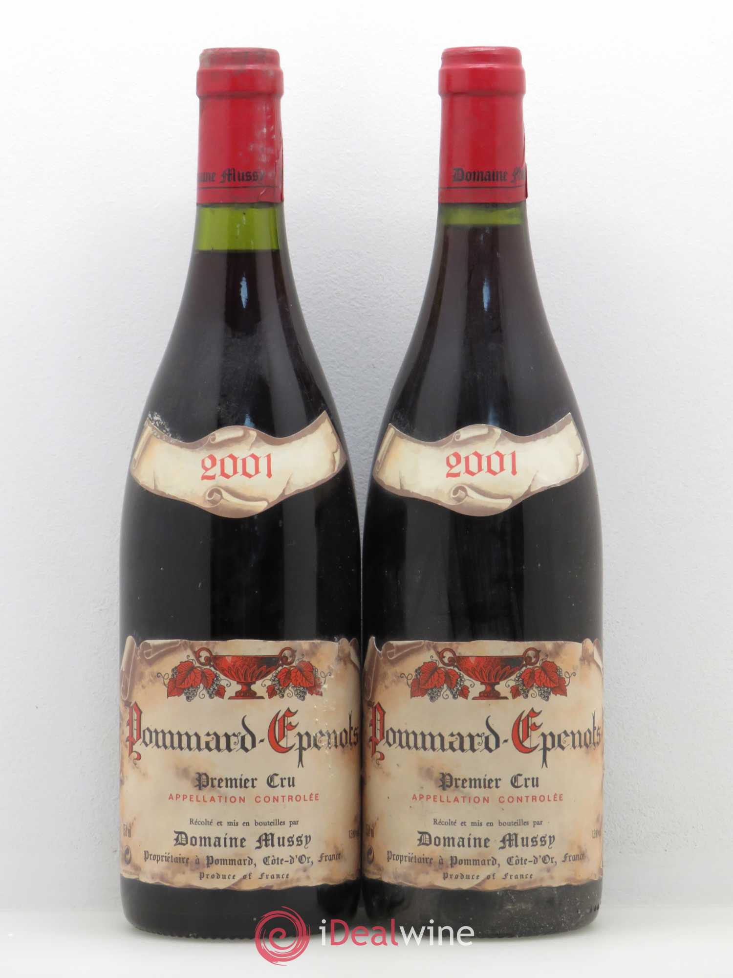 Pommard 1er Cru Epenots Domaine Mussy 2001 - Lot de 2 bouteilles - 0