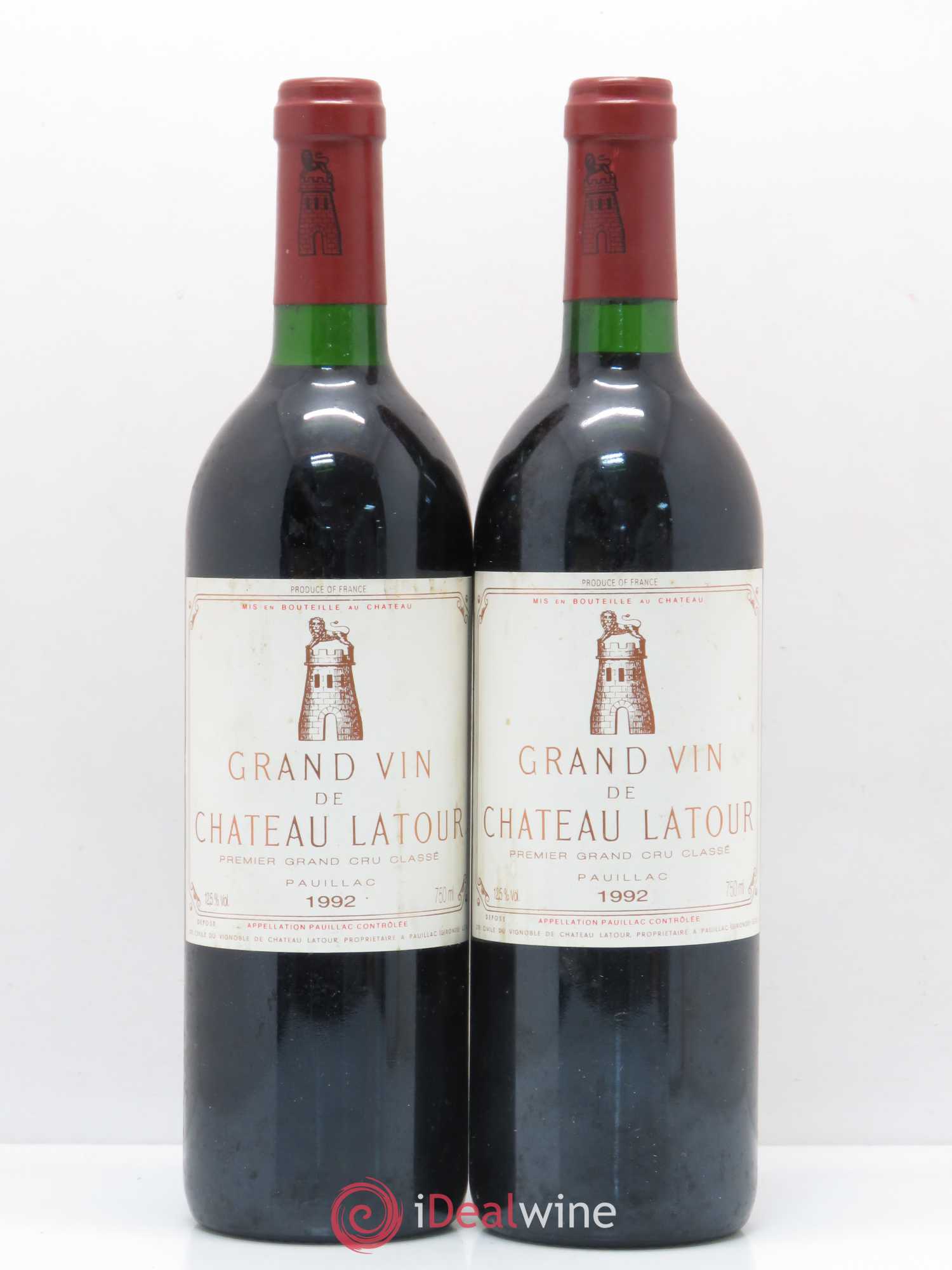 Château Latour 1er Grand Cru Classé 1992 - Lot de 2 bouteilles - 0